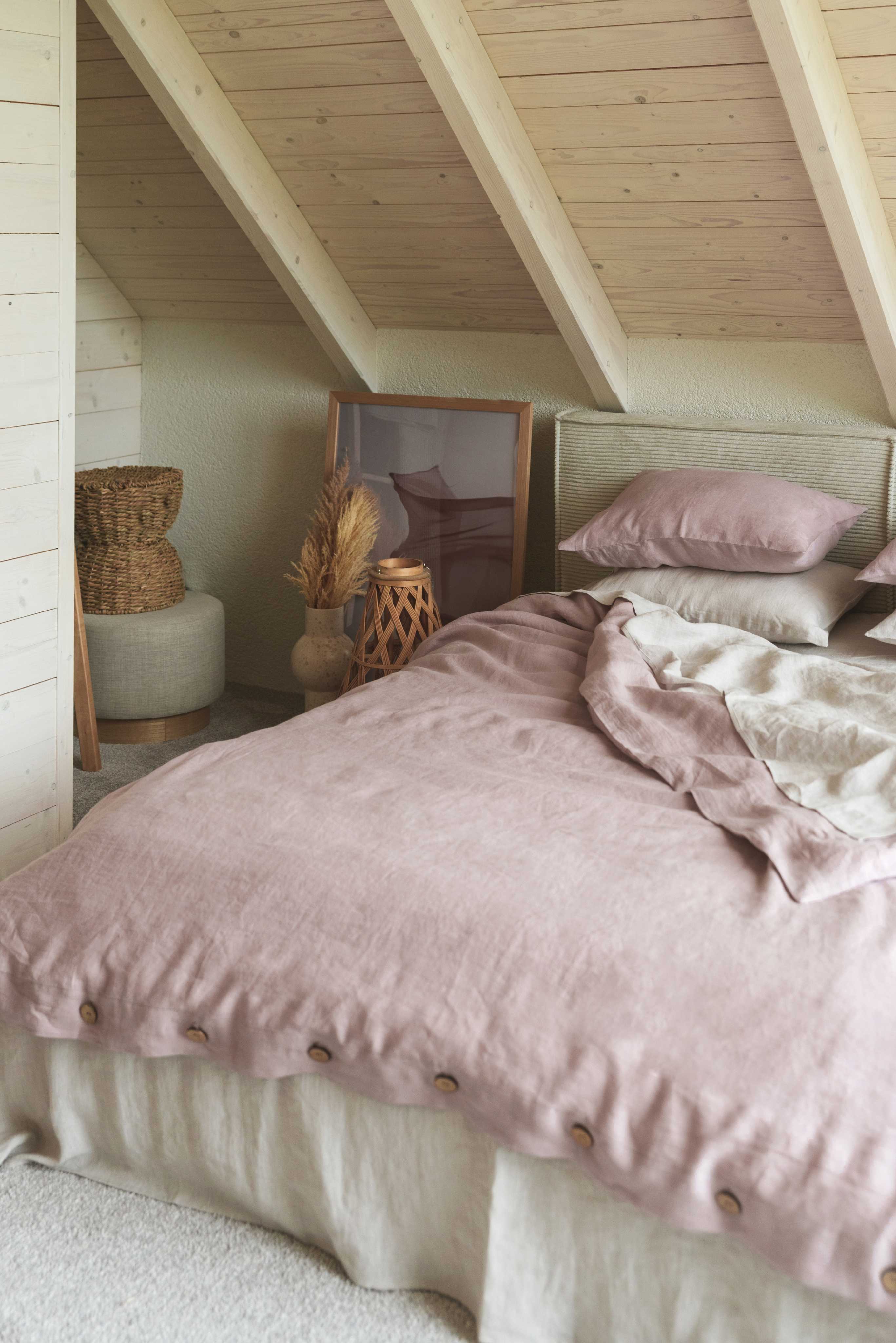 AmourLinen Linen pillowcases Linen pillowcase in Dusty Rose Linen pillowcase in Dusty Rose