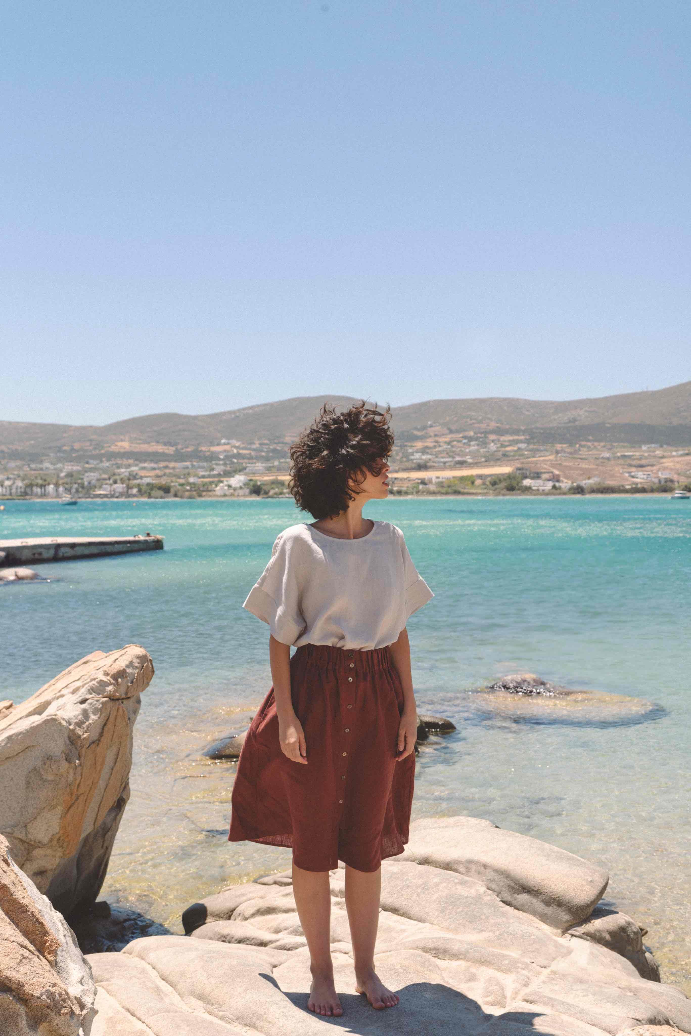 AmourLinen Linen tops Linen top Porto Linen Top Women | AmourLinen | Oversized Linen Top Women