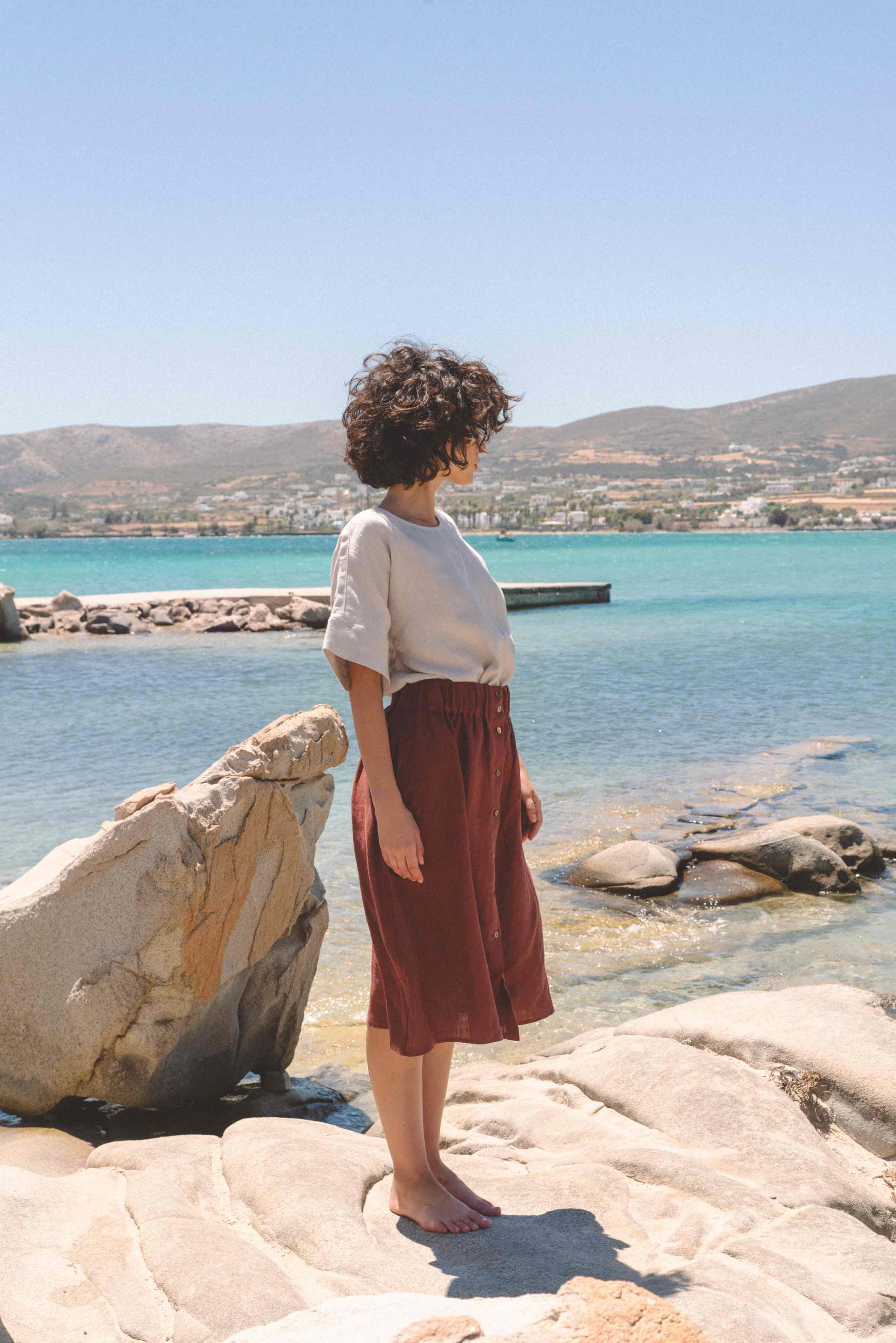 AmourLinen Linen skirt Linen skirt with buttons DAISY Linen skirt with buttons DAISY | AmourLinen | Linen Clothing