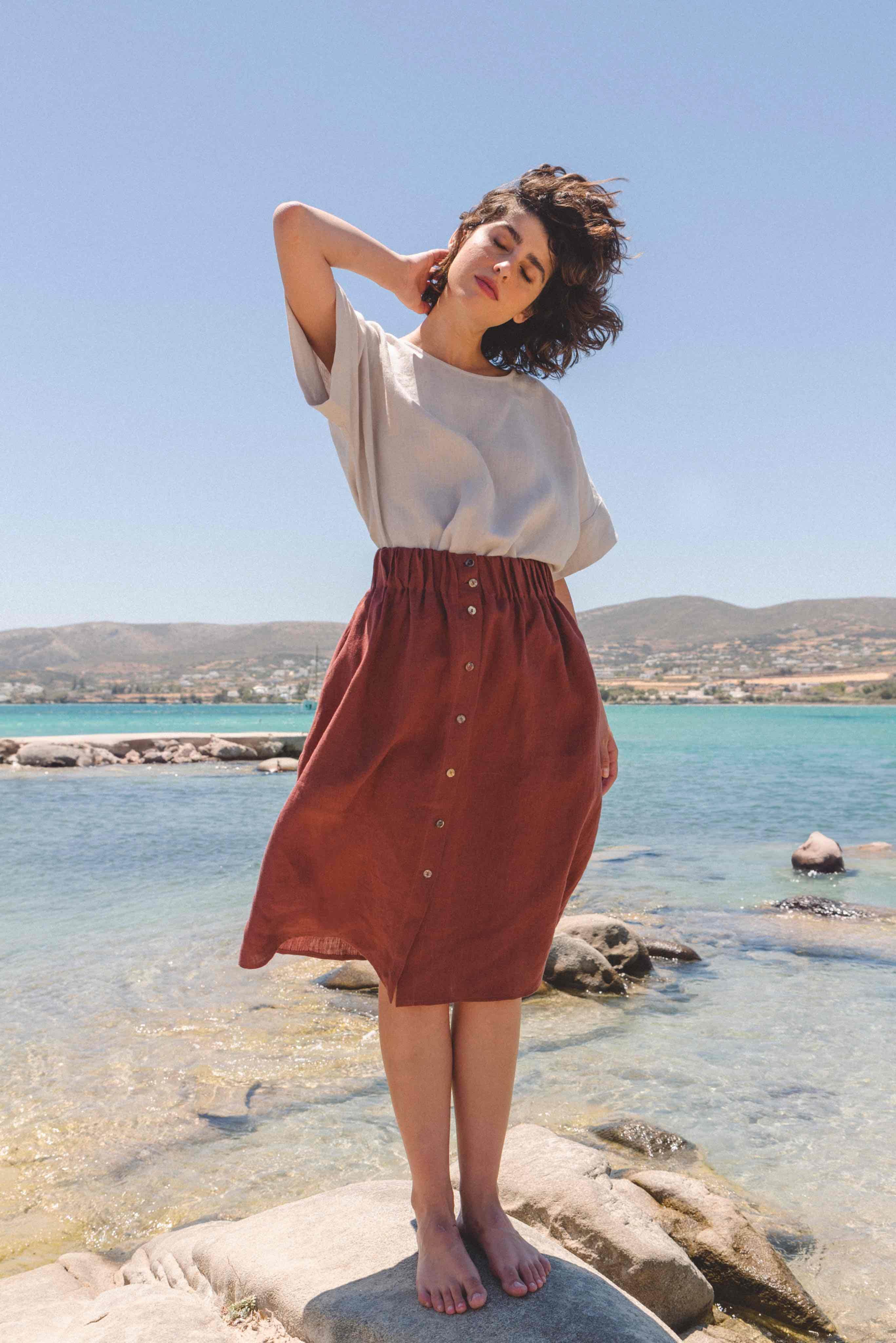 AmourLinen Linen tops Linen top Porto Linen Top Women | AmourLinen | Oversized Linen Top Women