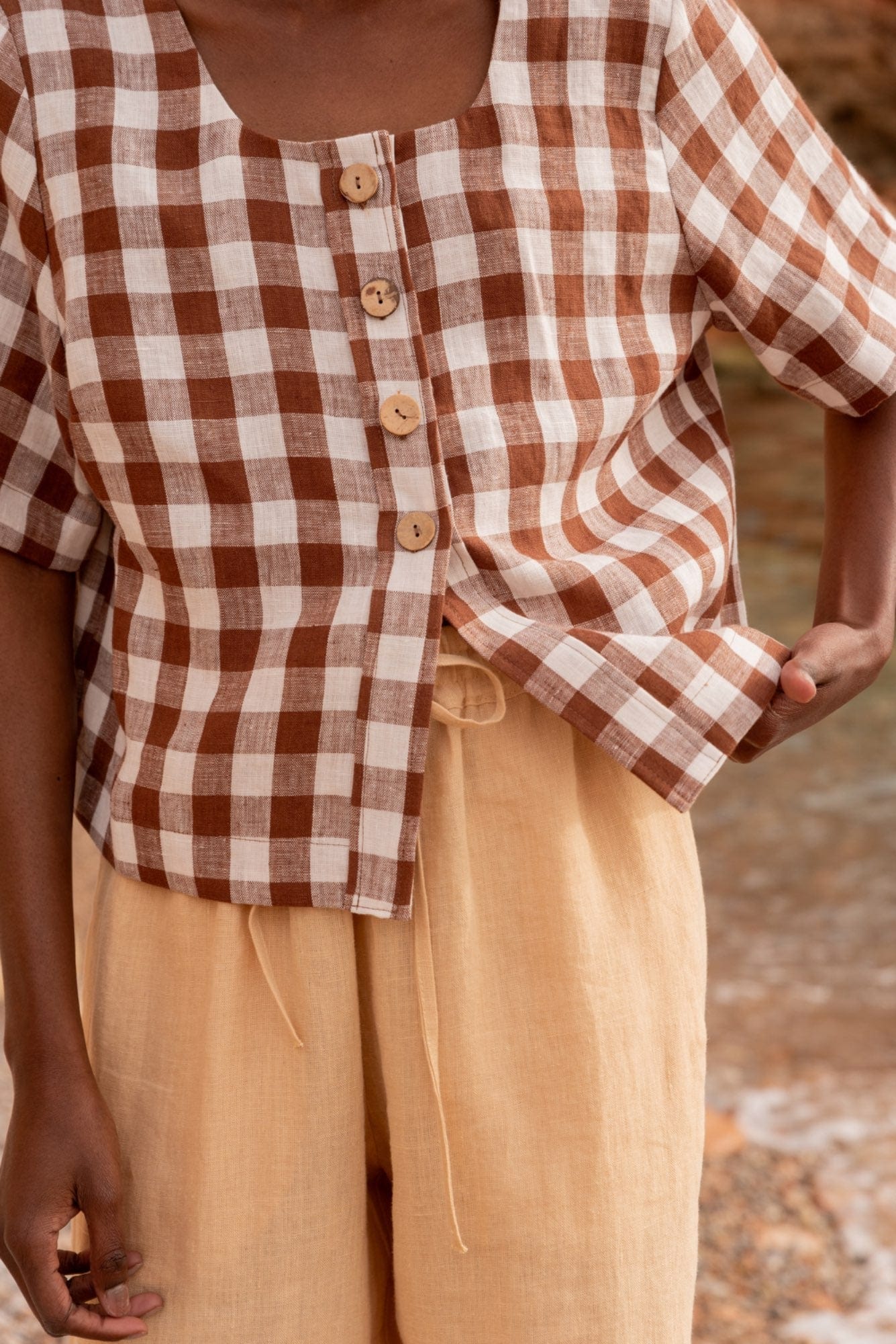 AmourLinen Linen dress Maeve button linen top Maeve button linen top