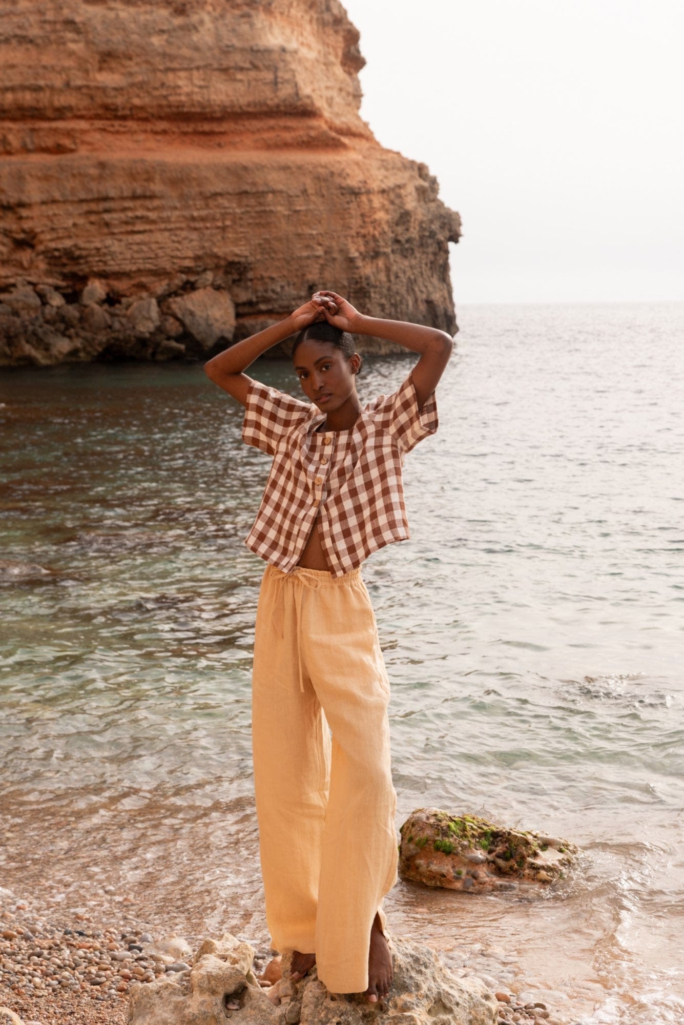 AmourLinen Linen dress Leah wide linen pants with slits Leah wide linen pants with slits