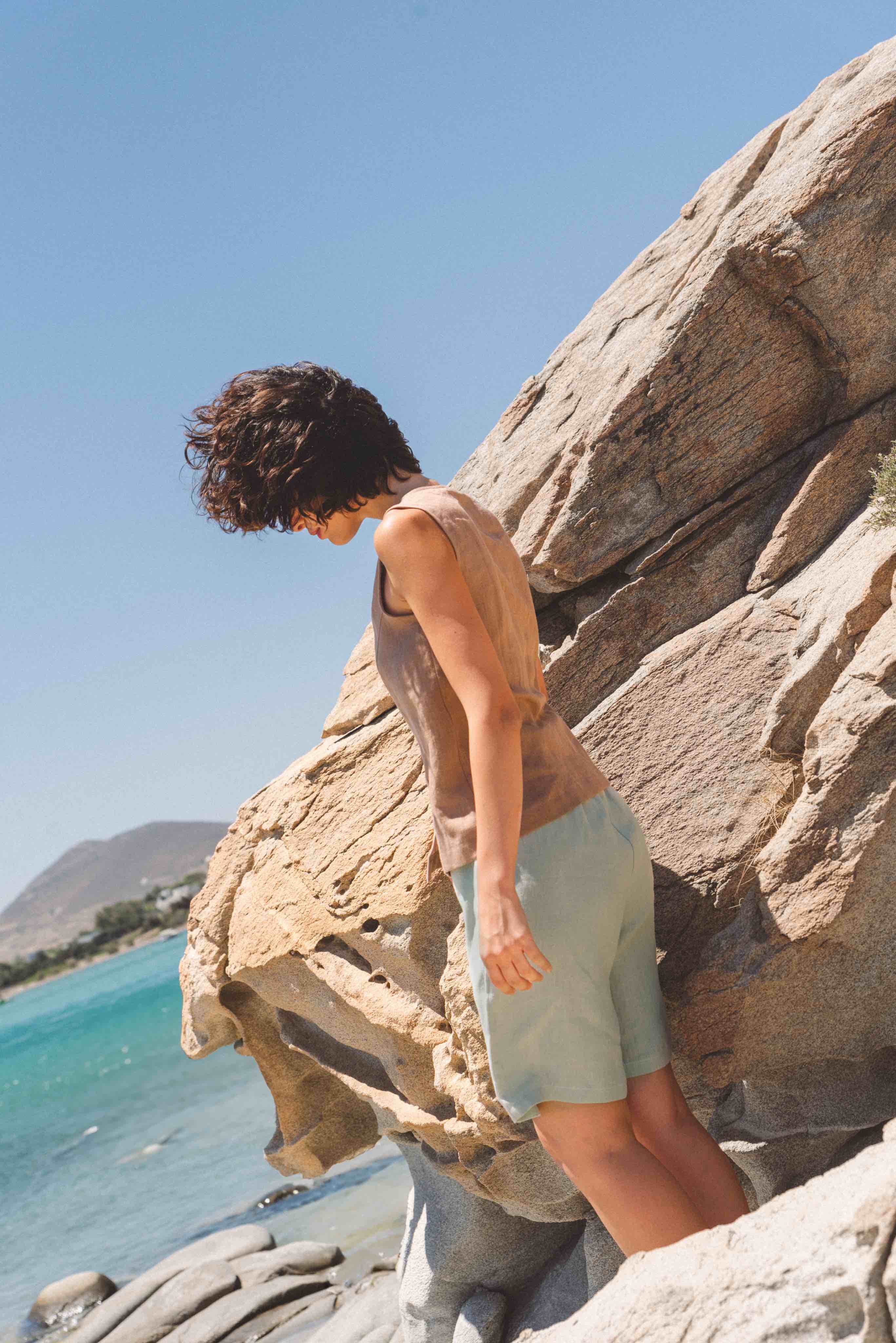 AmourLinen Linen bottom Long linen shorts MATILDA Long linen shorts MATILDA | AmourLinen | Linen Clothing