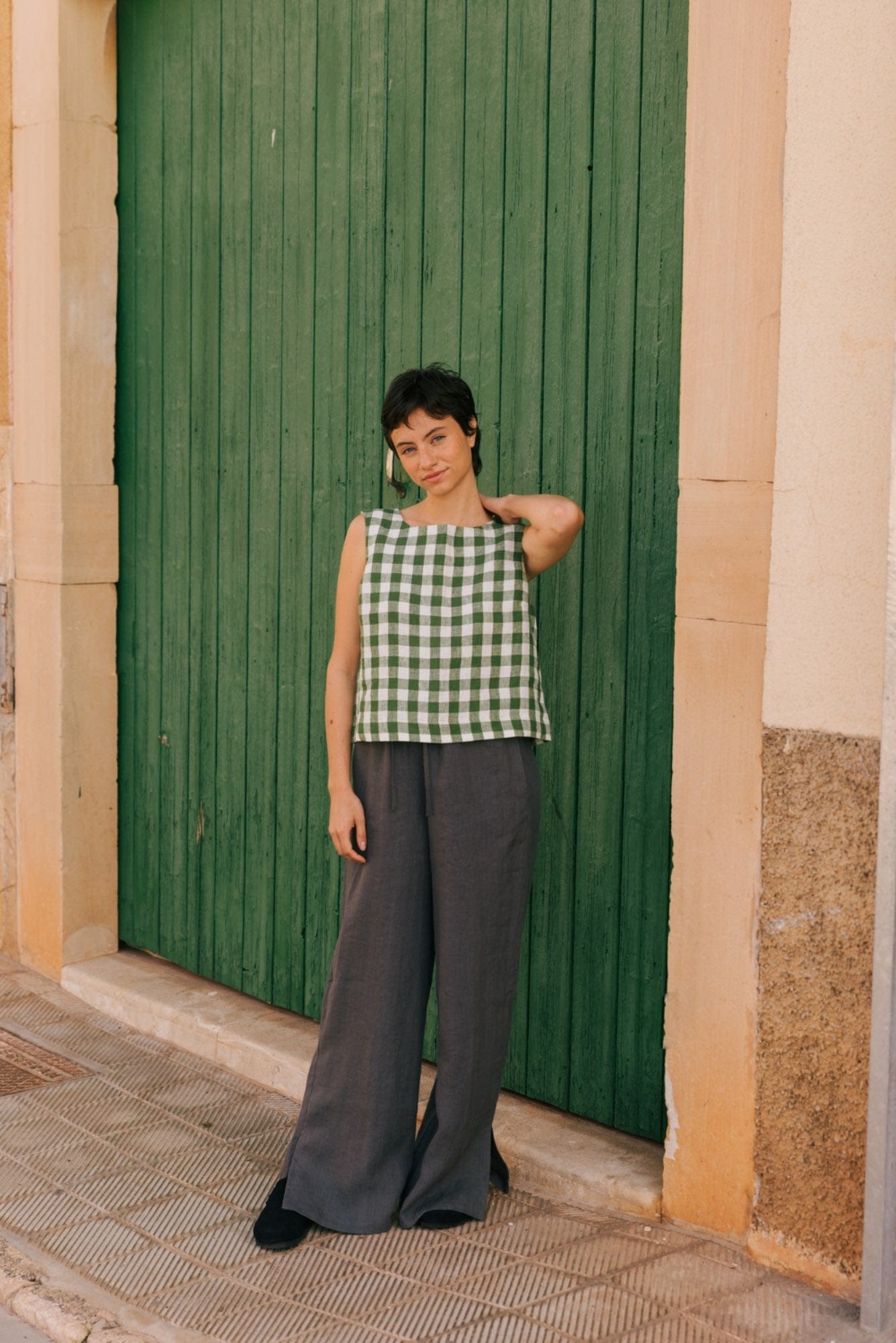AmourLinen Linen dress Leah wide linen pants with slits Leah wide linen pants with slits