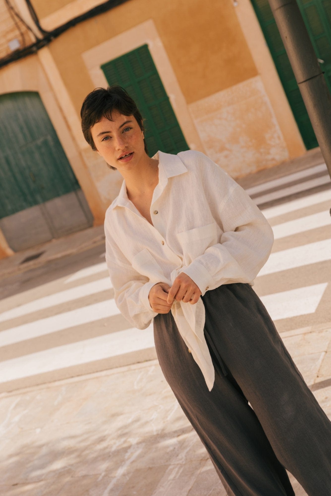 AmourLinen Linen shirt Molly oversized collar linen shirt Molly oversized collar linen shirt