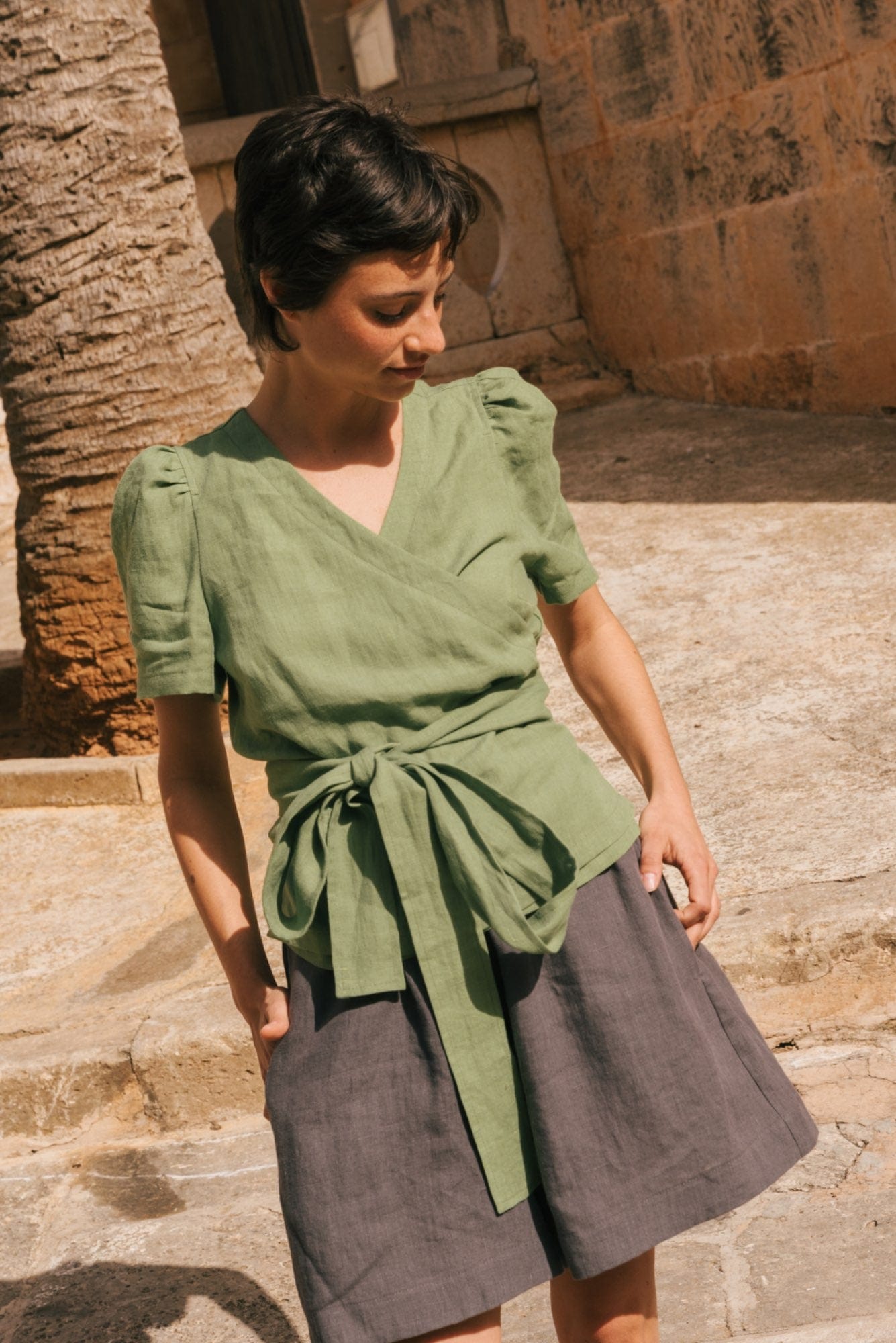 AmourLinen Linen dress Betty classic linen shorts Betty classic linen shorts