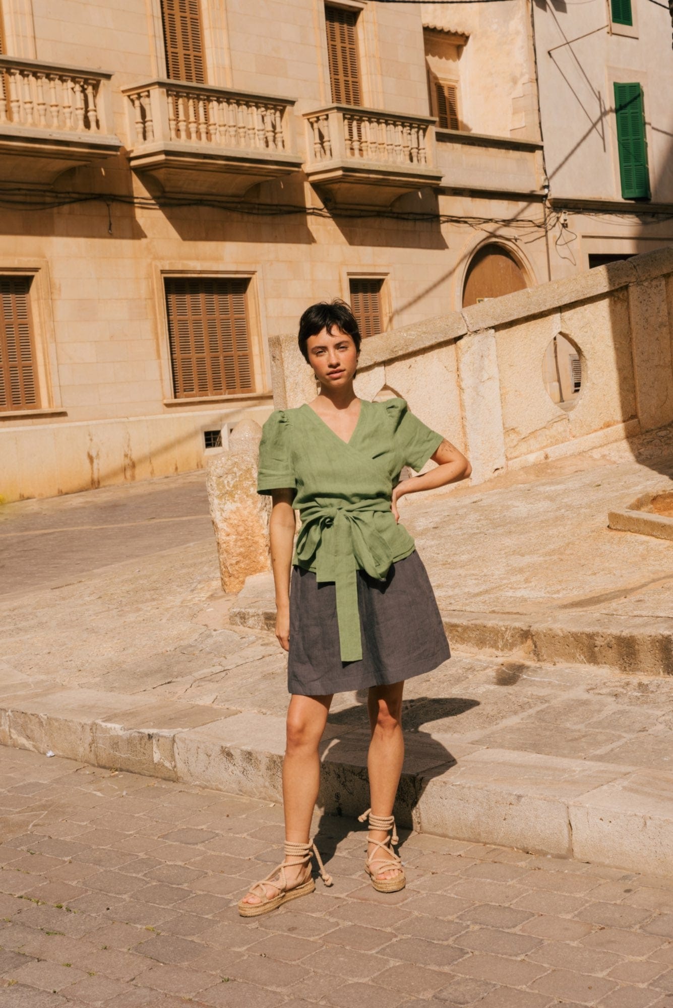 AmourLinen Linen dress Betty classic linen shorts Betty classic linen shorts