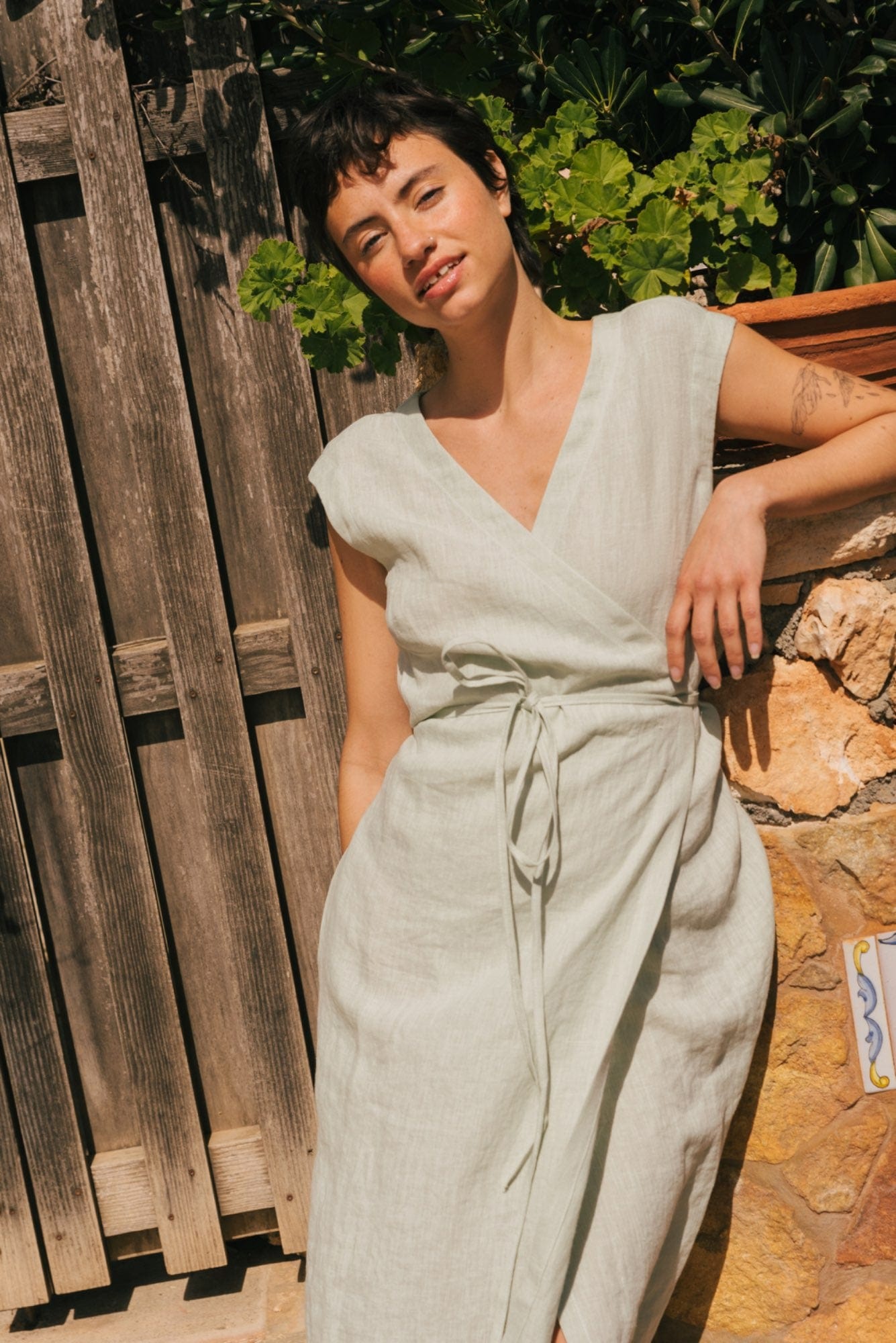 AmourLinen Linen dress Aurora mid-length linen dress Aurora mid-length linen dress