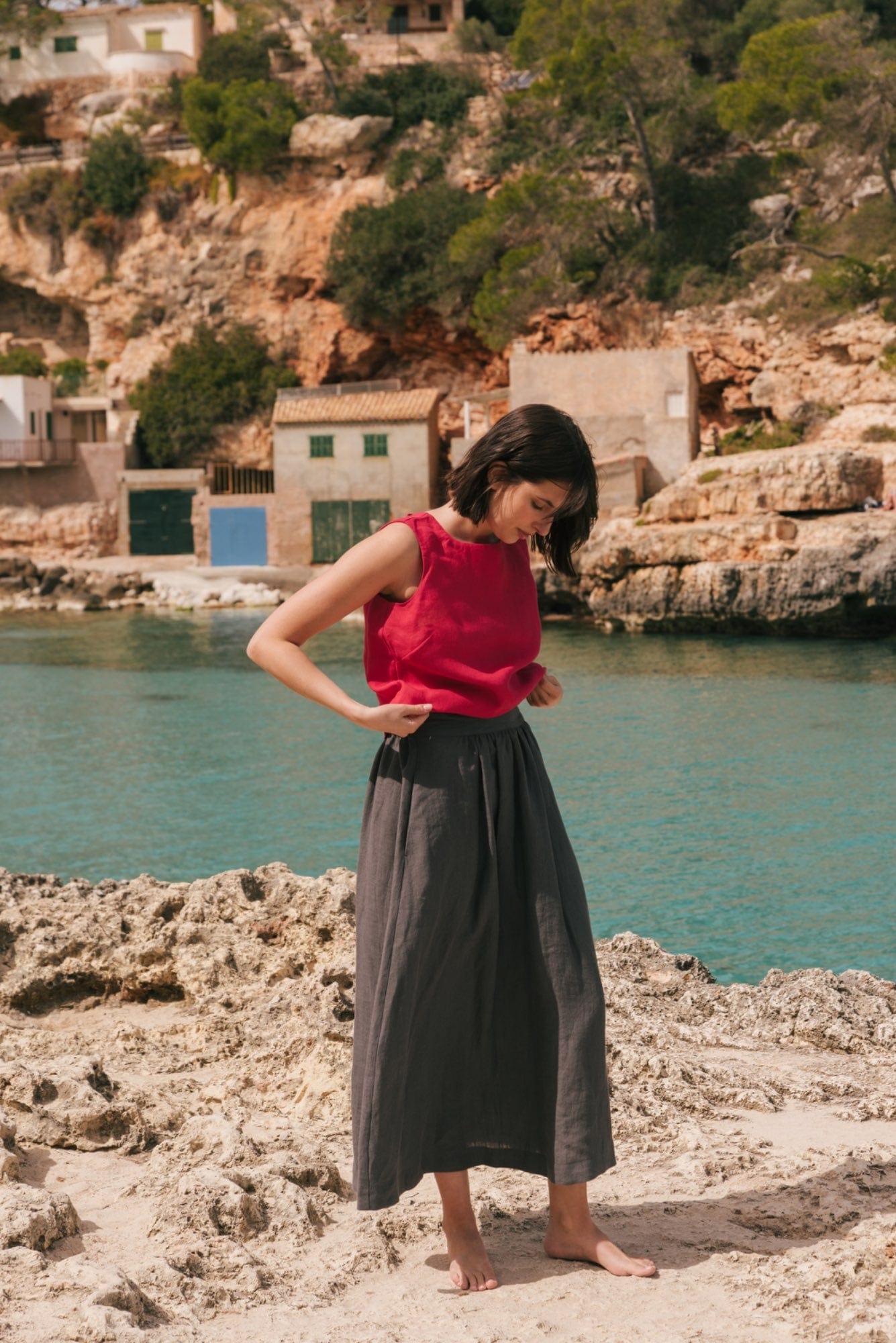 AmourLinen Linen dress Mona long linen skirt Mona long linen skirt