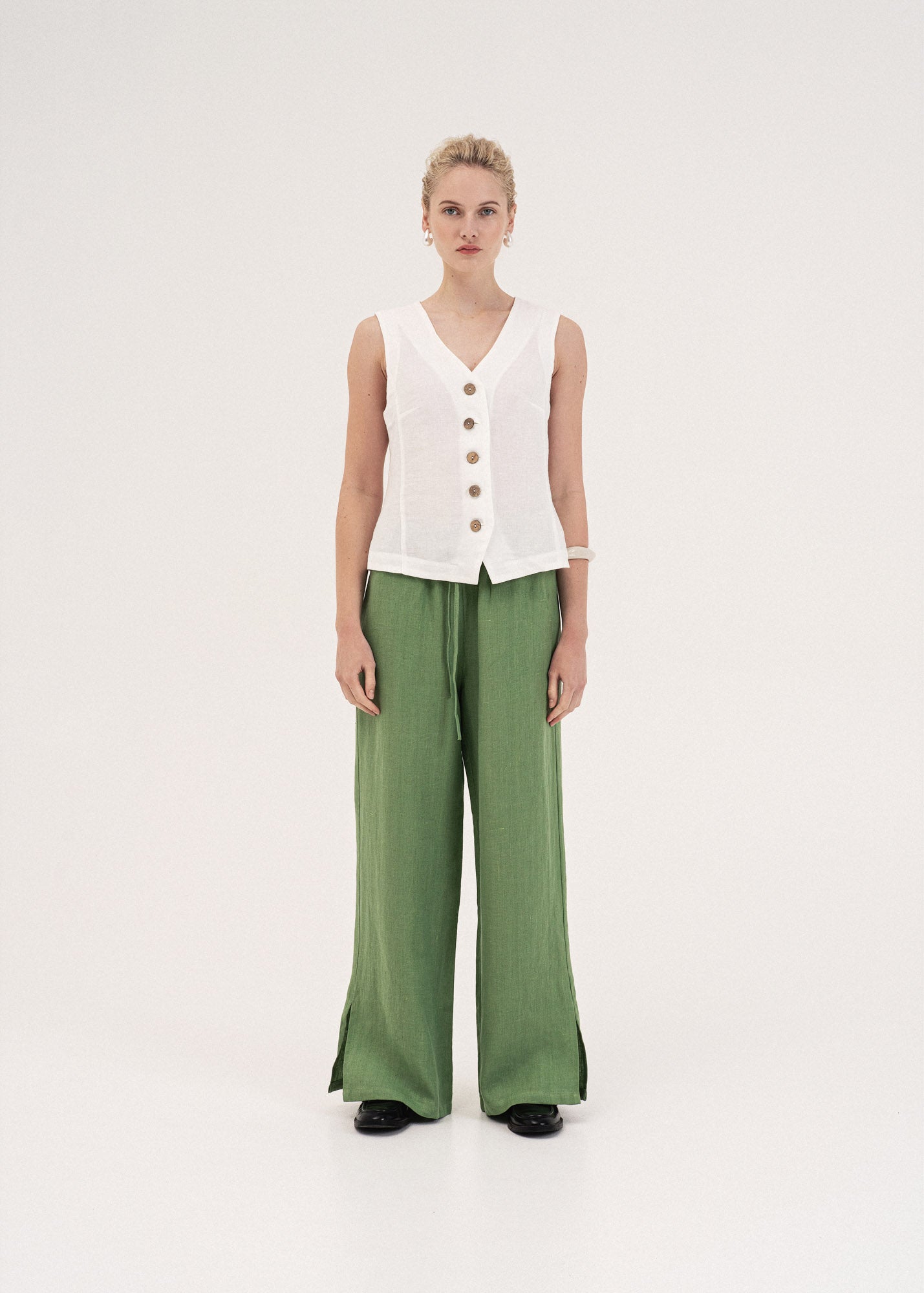 knee length dresses for ladies Mens Linen Pants Palermo in Natural Melange