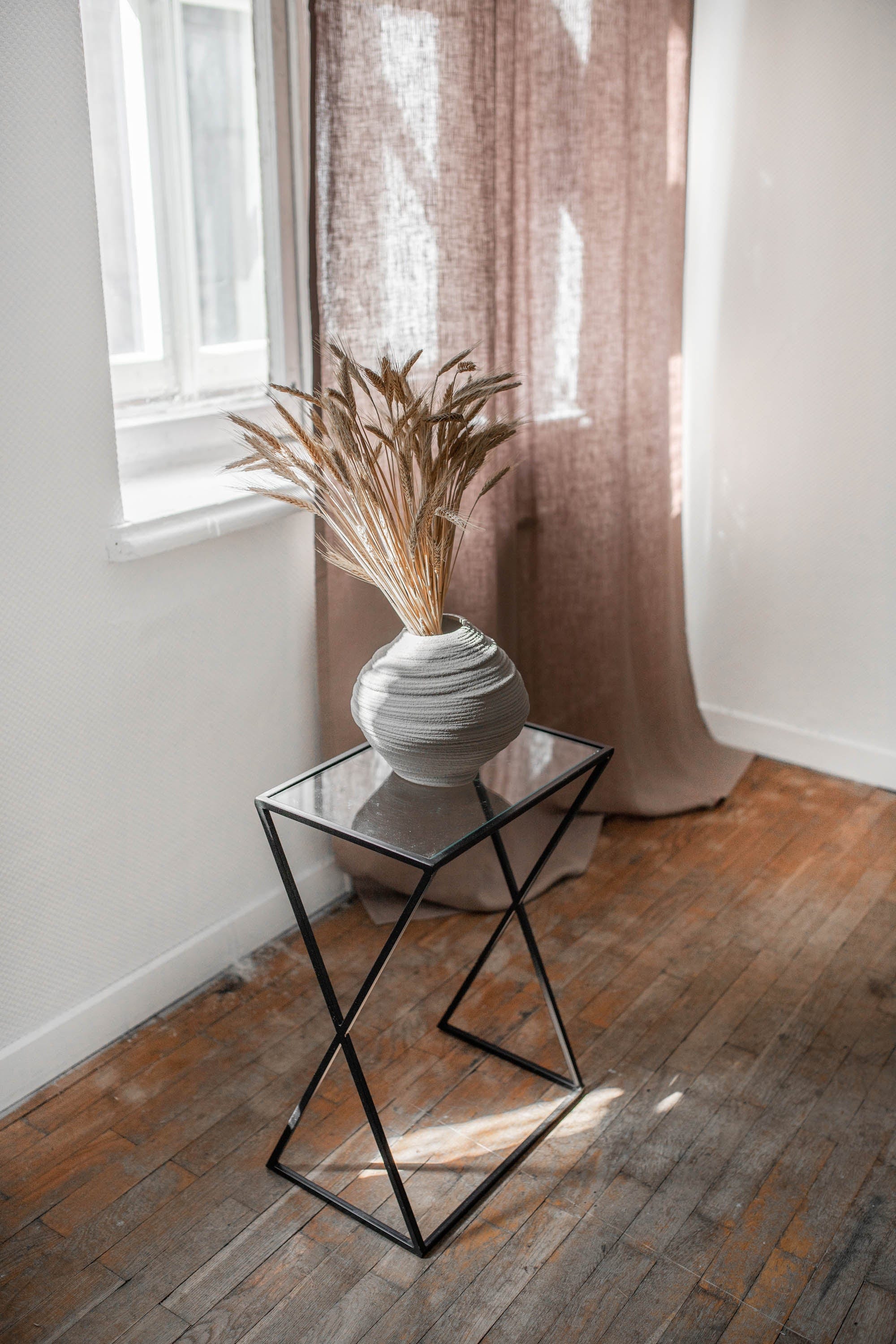 AmourLinen Linen curtains 53x108" / 135x275cm / Rosy Brown Tab top linen curtain - 53x108" / 135x275cm / Rosy Brown Tab top linen curtain - 53x108" / 135x275cm / Rosy Brown
