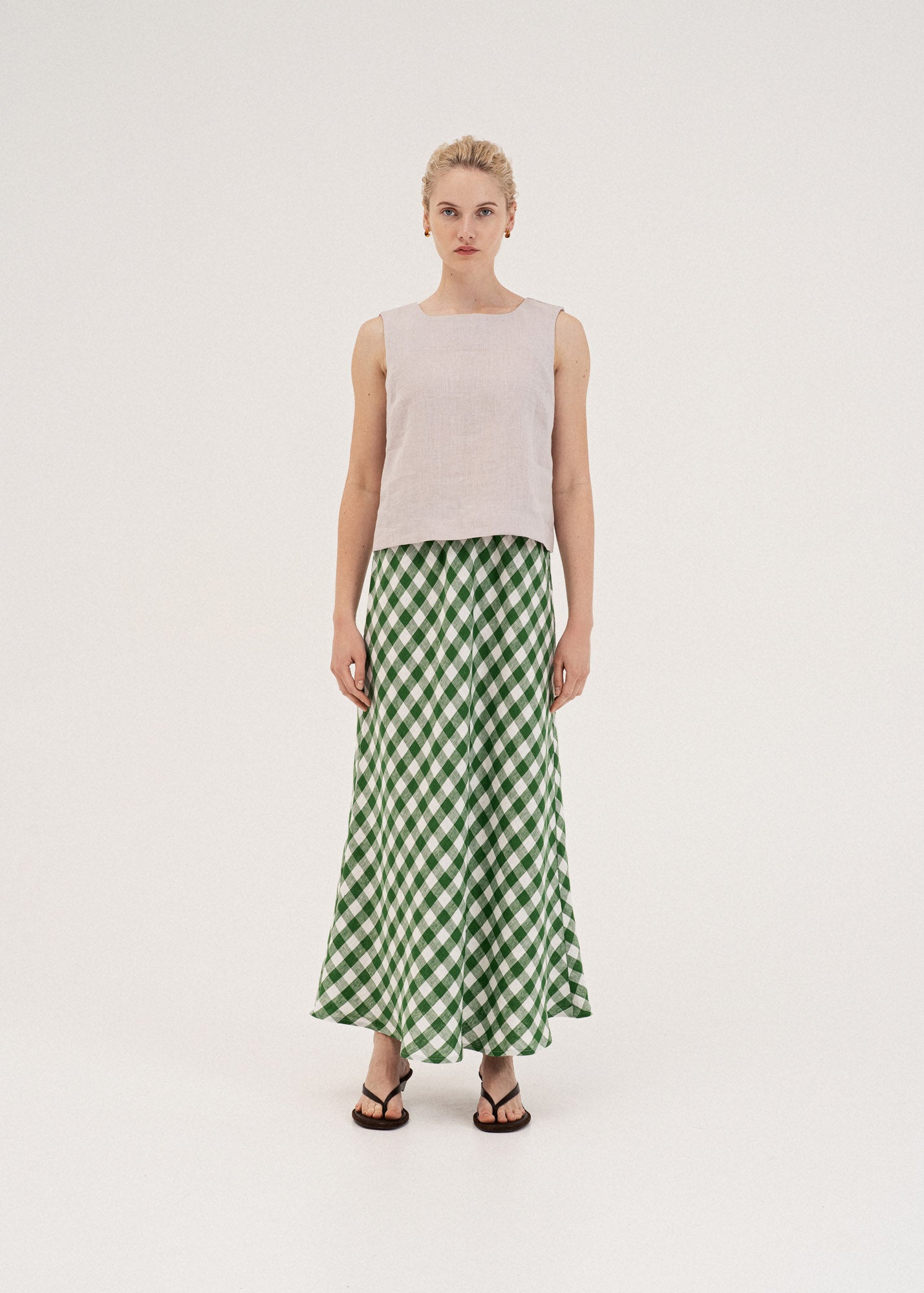 AmourLinen Linen dress Lucia classic sleeveless linen top Lucia classic sleeveless linen top