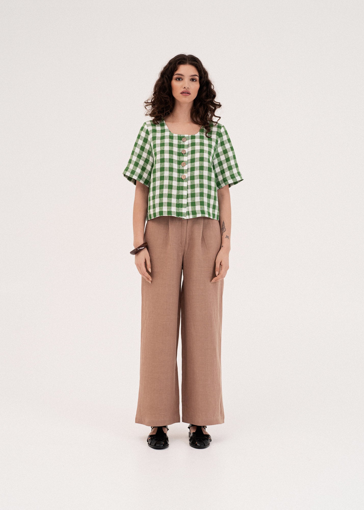 AmourLinen Linen dress Maeve button linen top Maeve button linen top