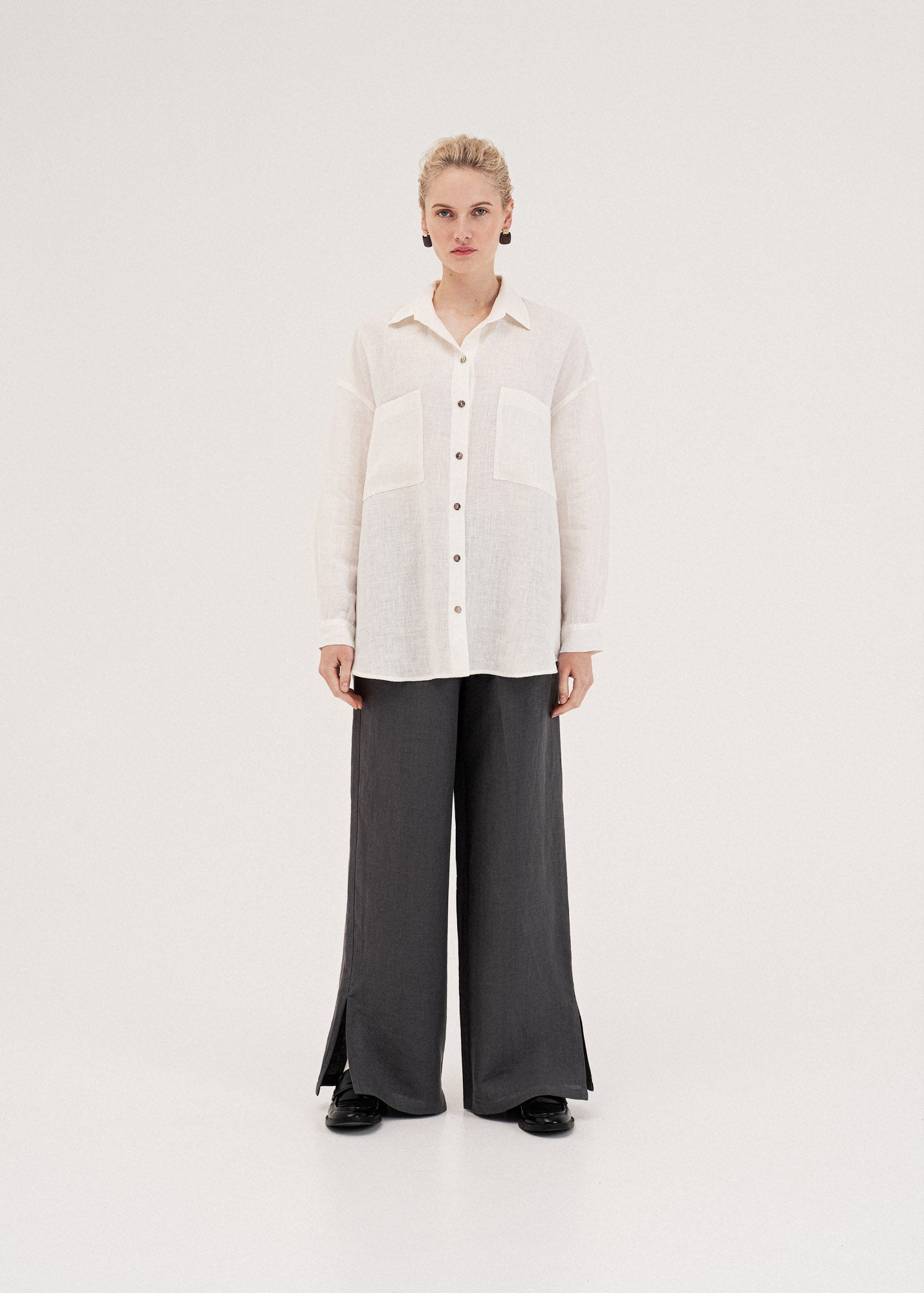 AmourLinen Linen shirt Molly oversized collar linen shirt Molly oversized collar linen shirt