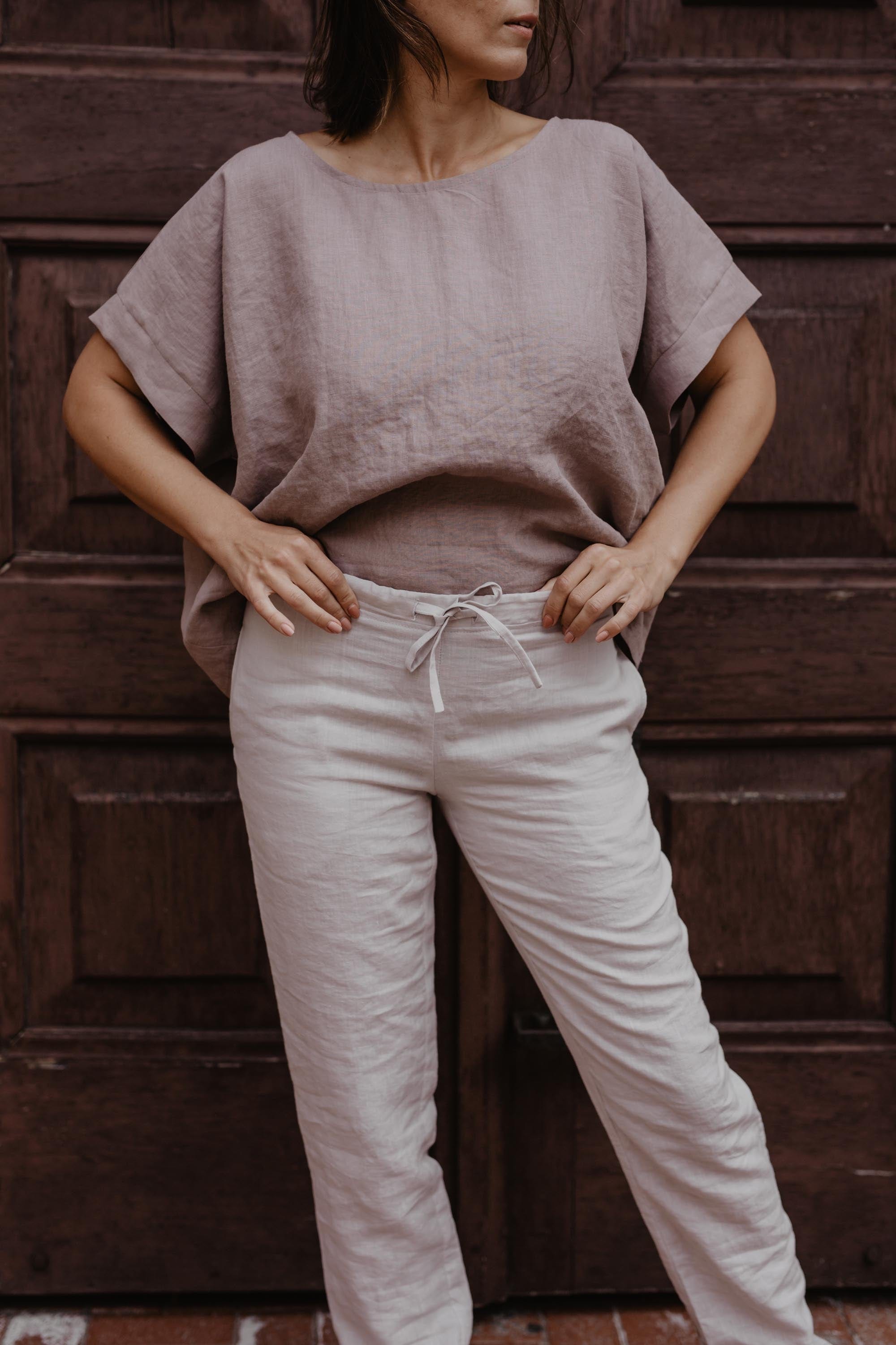 Linen pants Malmo XL Cream