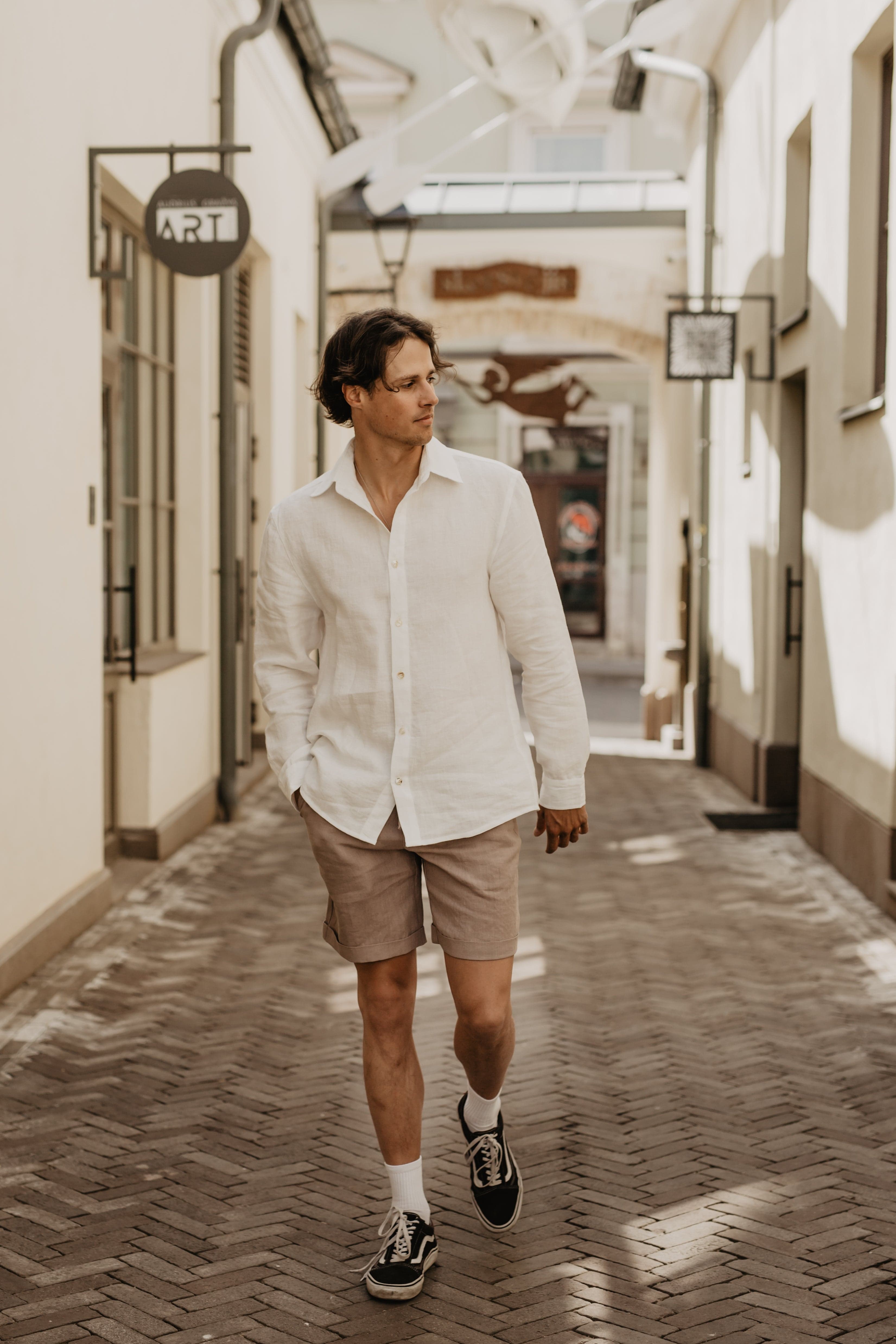 Linen shorts ARES M Terracotta