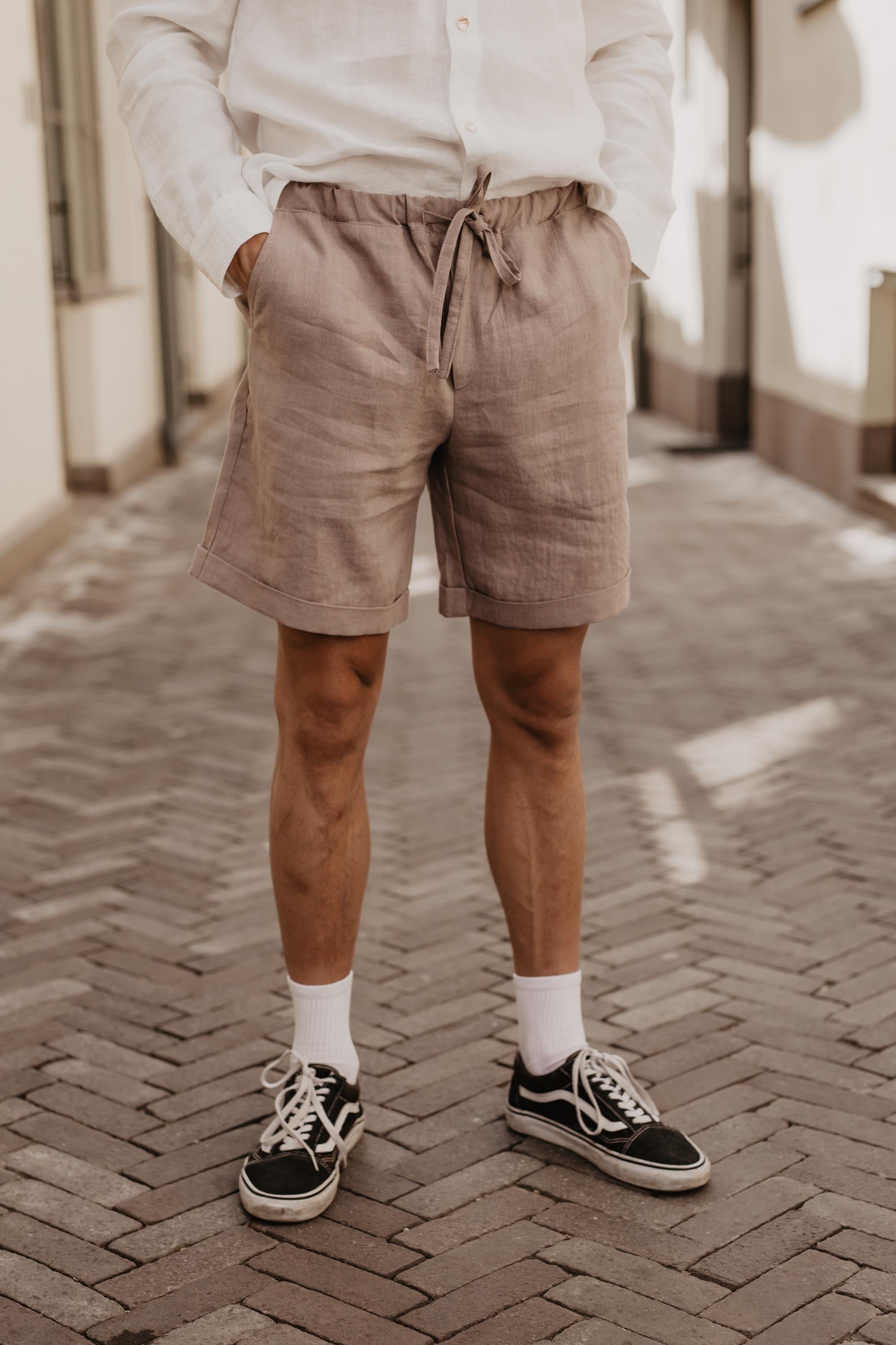 Linen shorts ARES M Terracotta