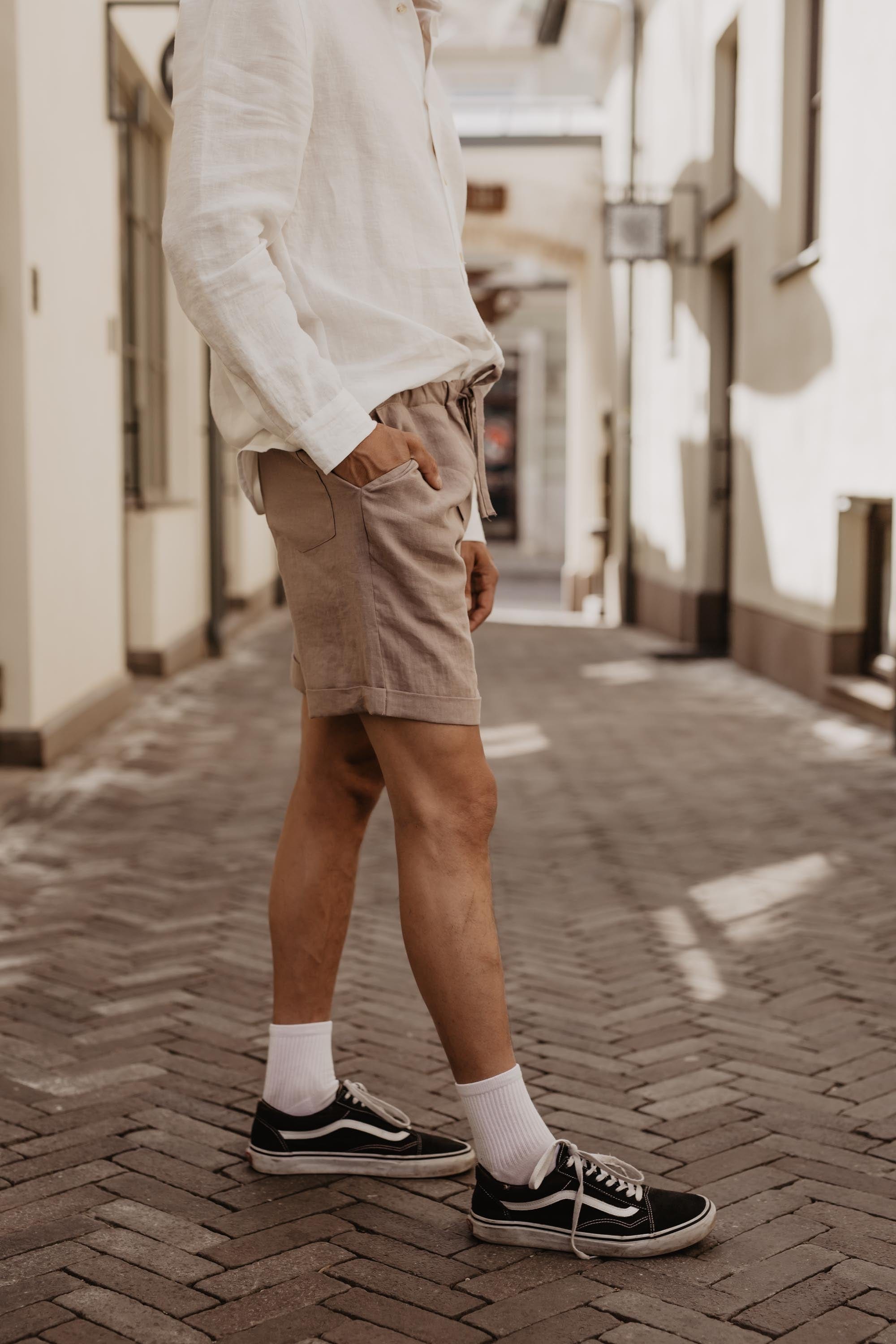 Linen shorts ARES M Terracotta