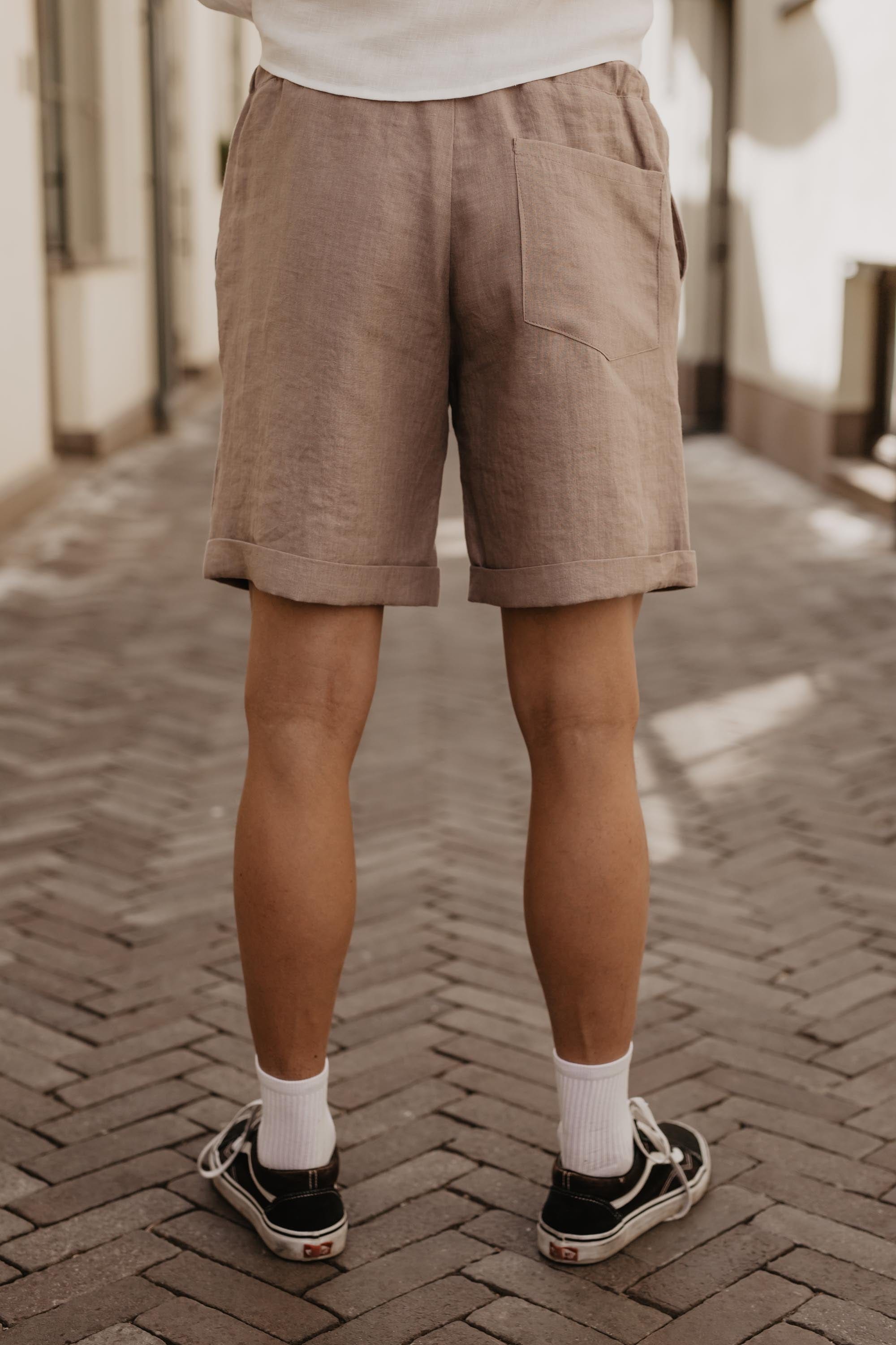 Linen shorts ARES M Terracotta