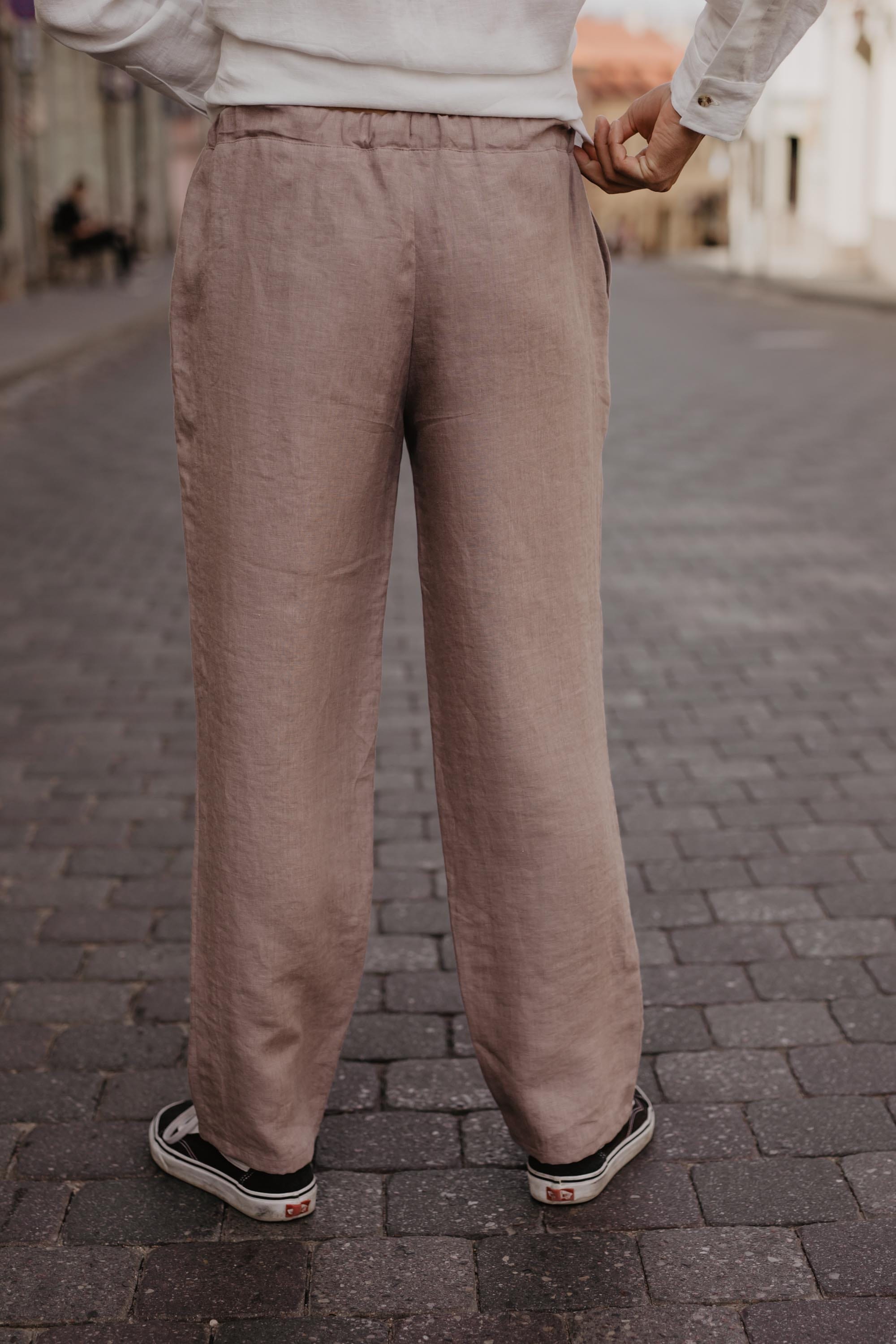 Linen pants ADONIS L Rosy Brown
