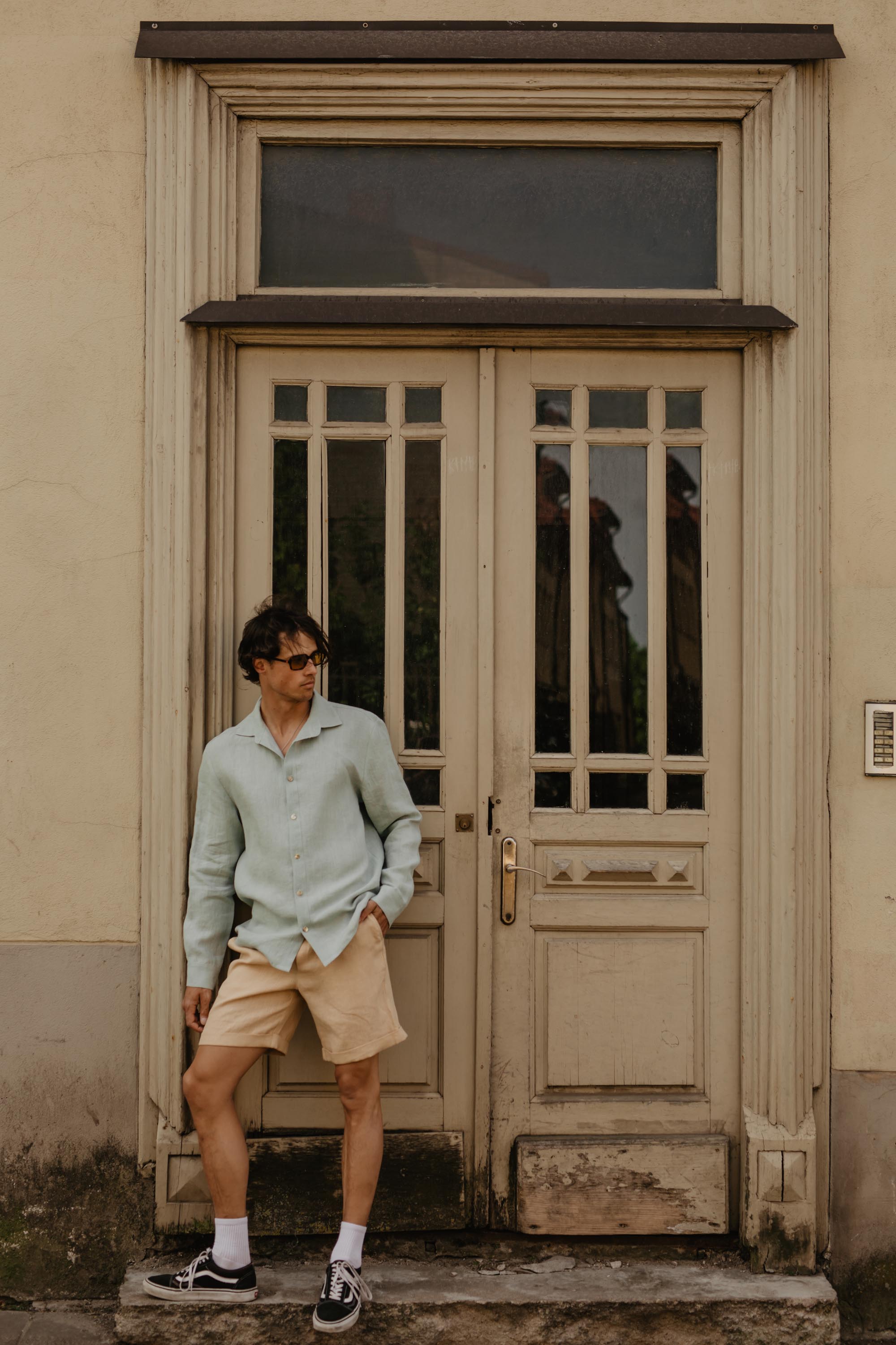 Linen shorts ARES S Mustard