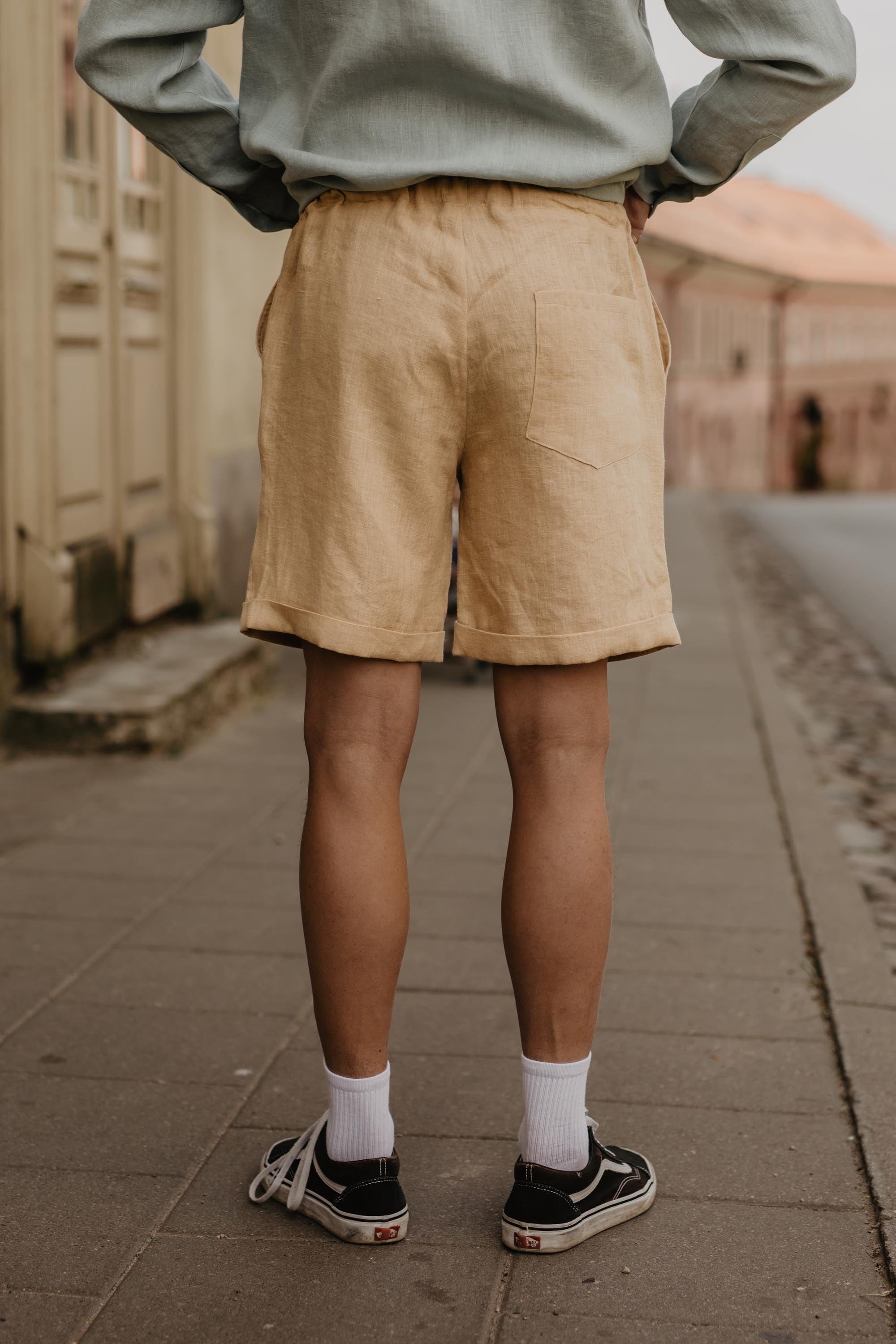 Linen shorts ARES S Mustard