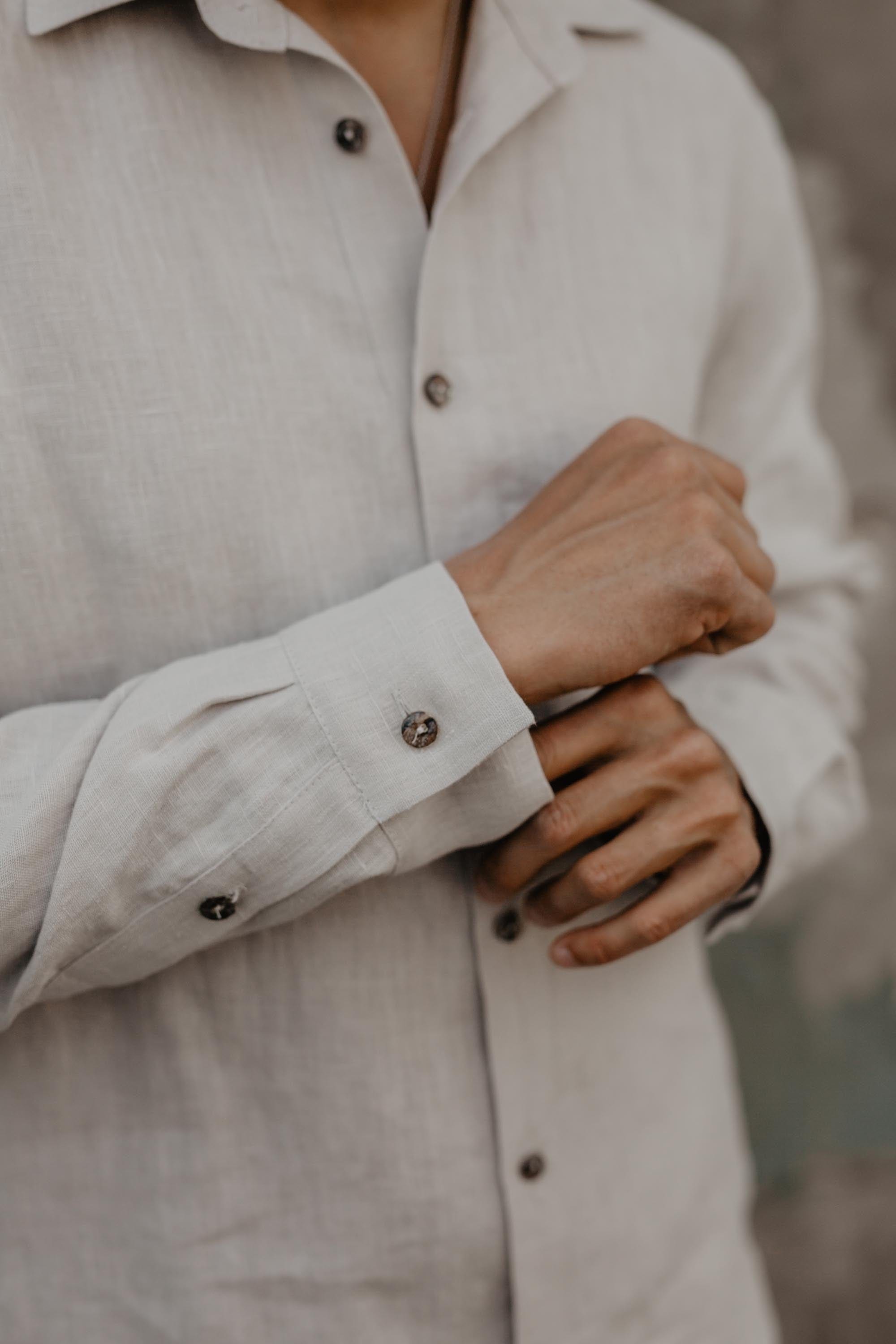 Classic linen shirt HECTOR L Cream