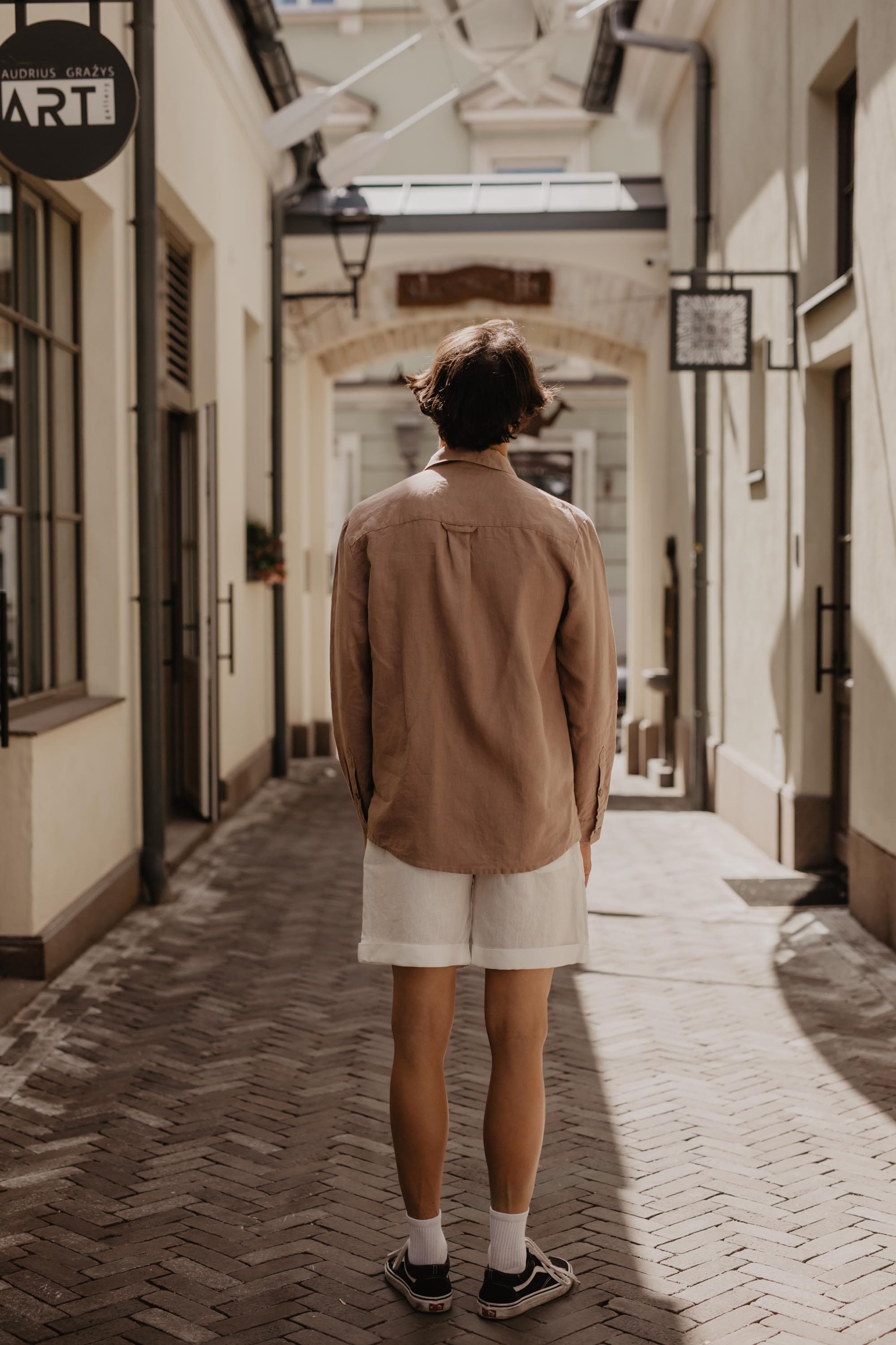 Classic linen shirt HECTOR L Rosy Brown