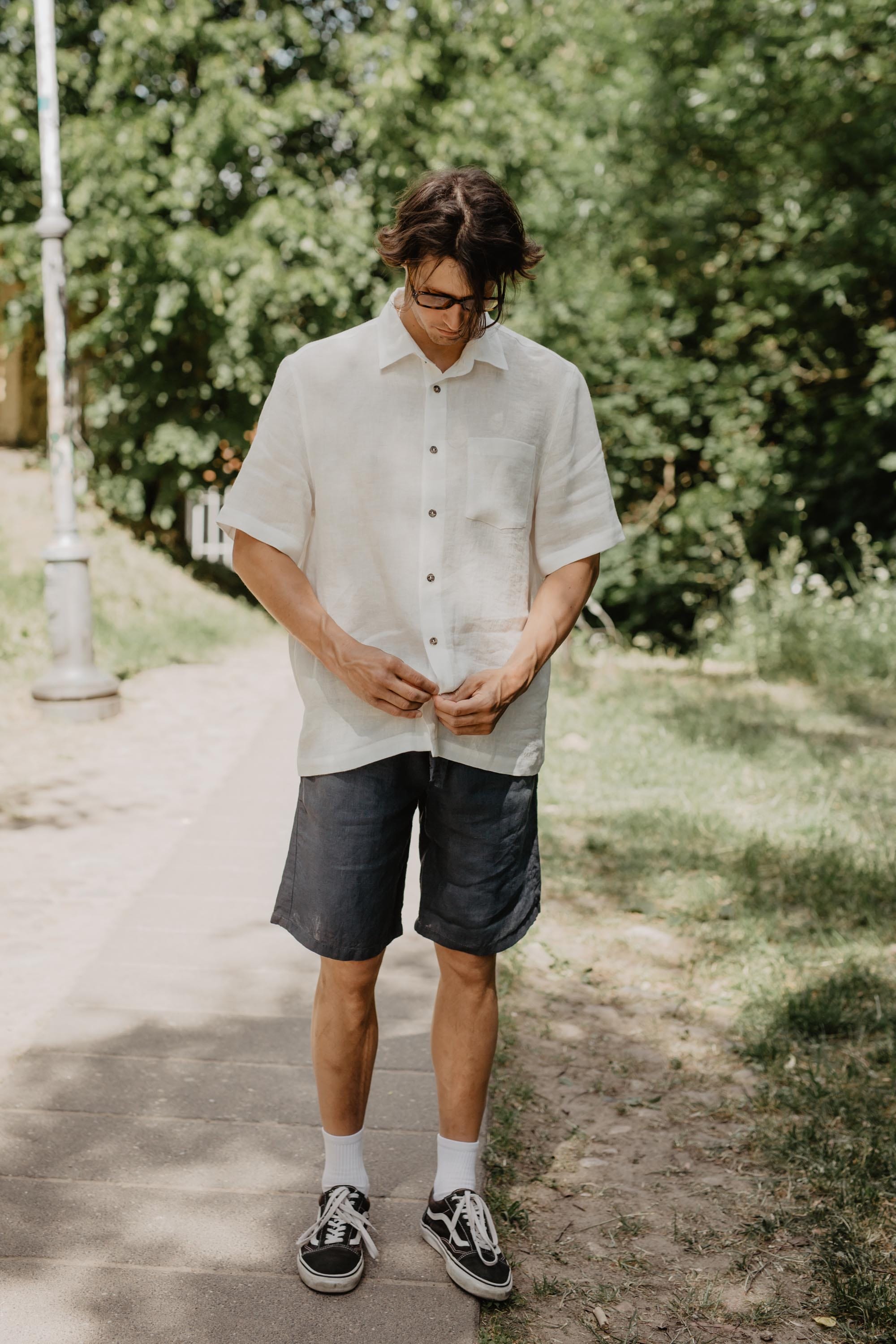 AmourLinen Linen shorts Classic linen shorts HERMES Classic linen shorts HERMES | AmourLinen | Linen Clothing