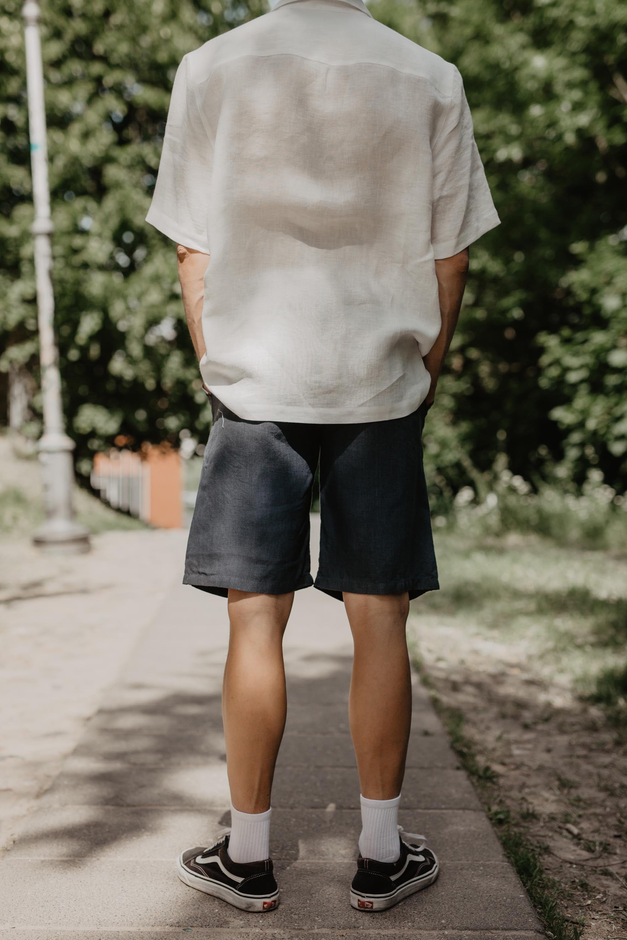 AmourLinen Linen shorts Classic linen shorts HERMES Classic linen shorts HERMES | AmourLinen | Linen Clothing