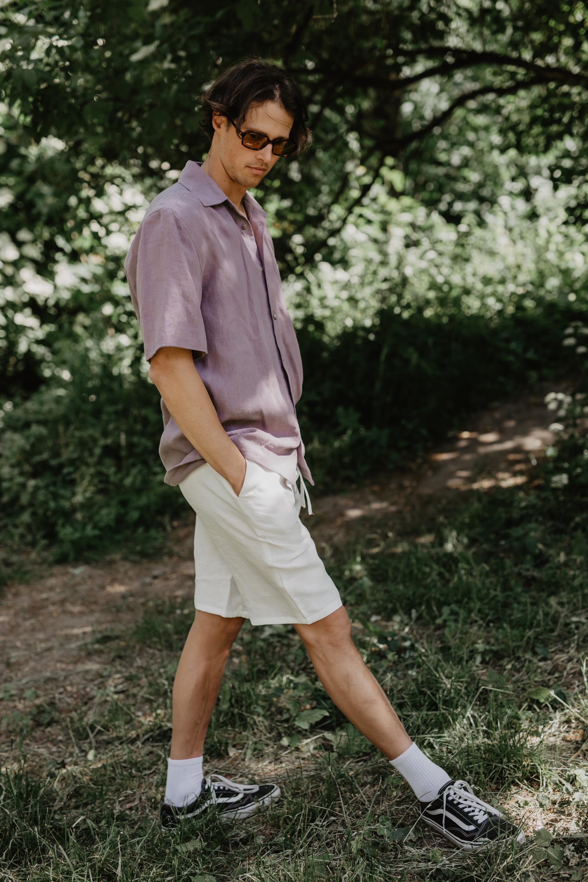 AmourLinen Linen shorts L / White Classic linen shorts HERMES L White Classic linen shorts HERMES L White