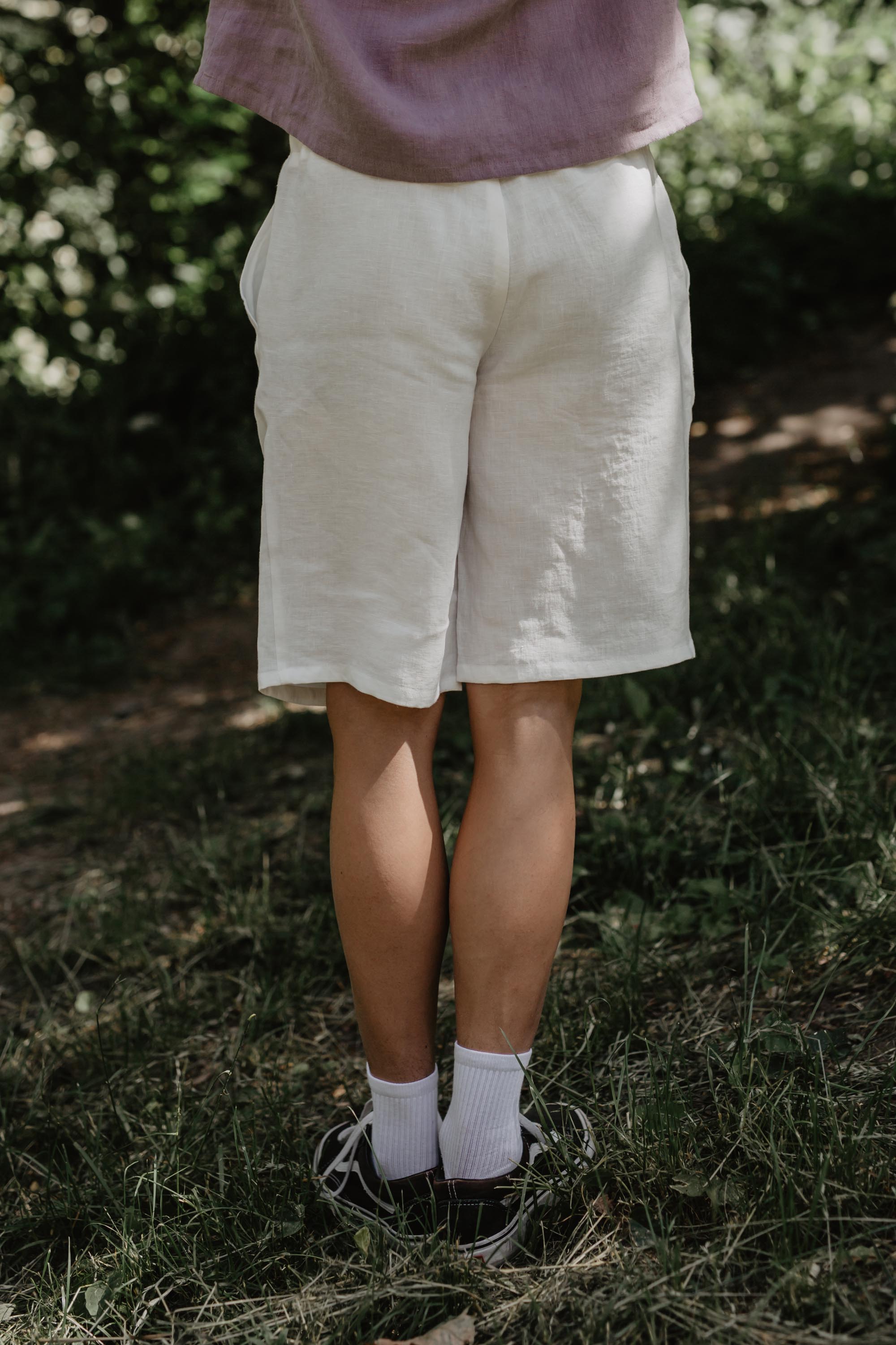 Classic linen shorts HERMES M White