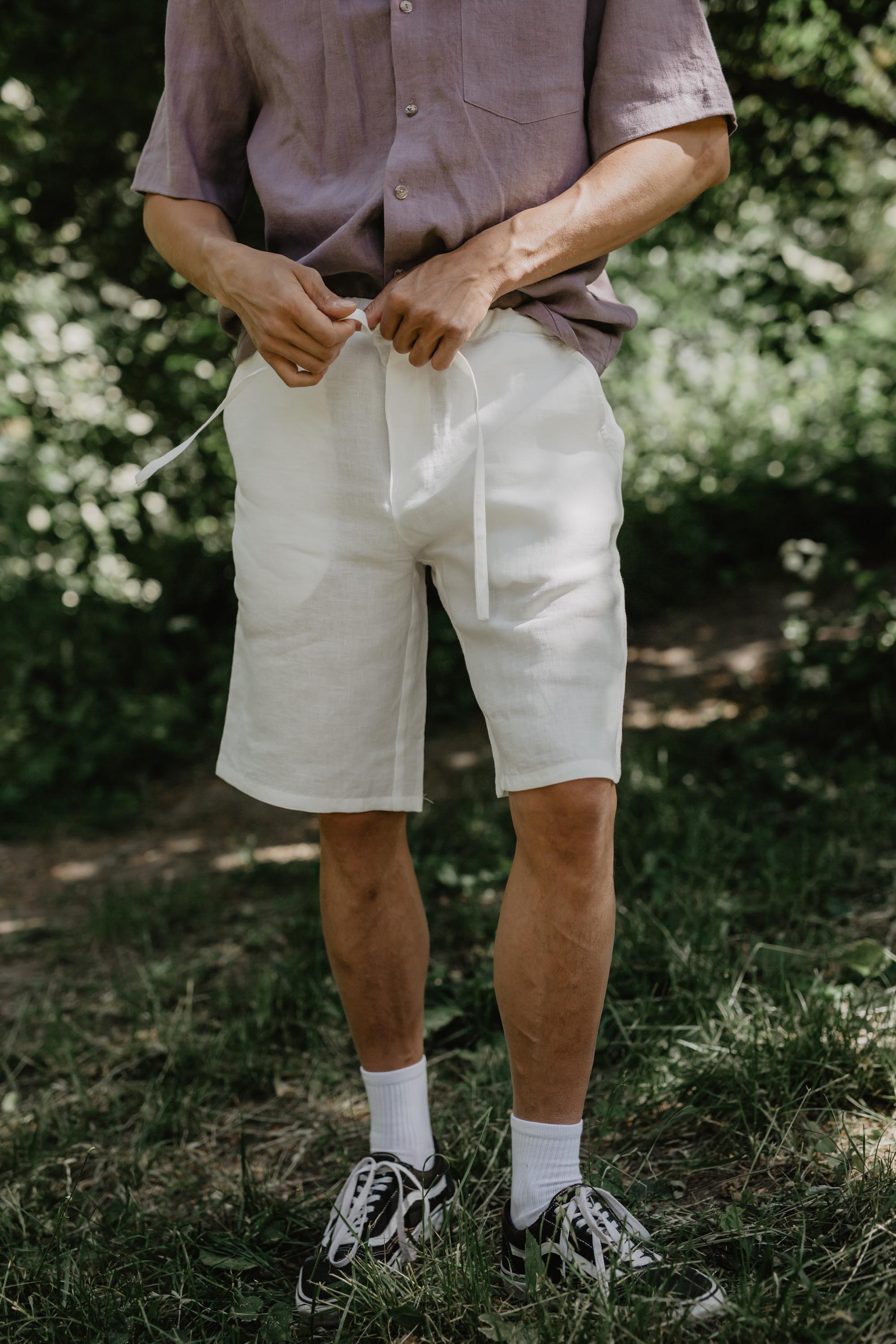 AmourLinen Linen shorts Classic linen shorts HERMES Classic linen shorts HERMES | AmourLinen | Linen Clothing