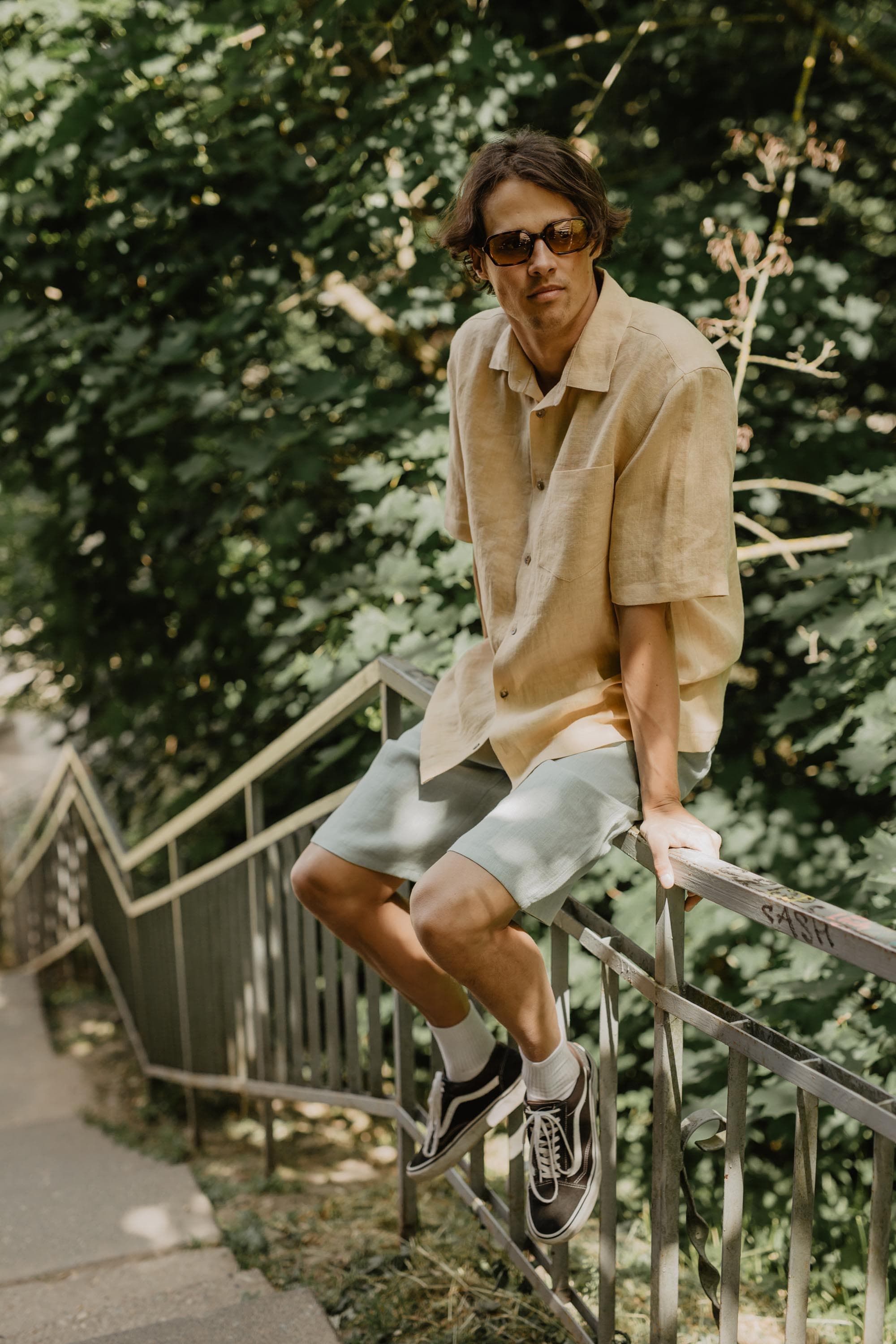 AmourLinen Linen shorts Classic linen shorts HERMES Classic linen shorts HERMES | AmourLinen | Linen Clothing