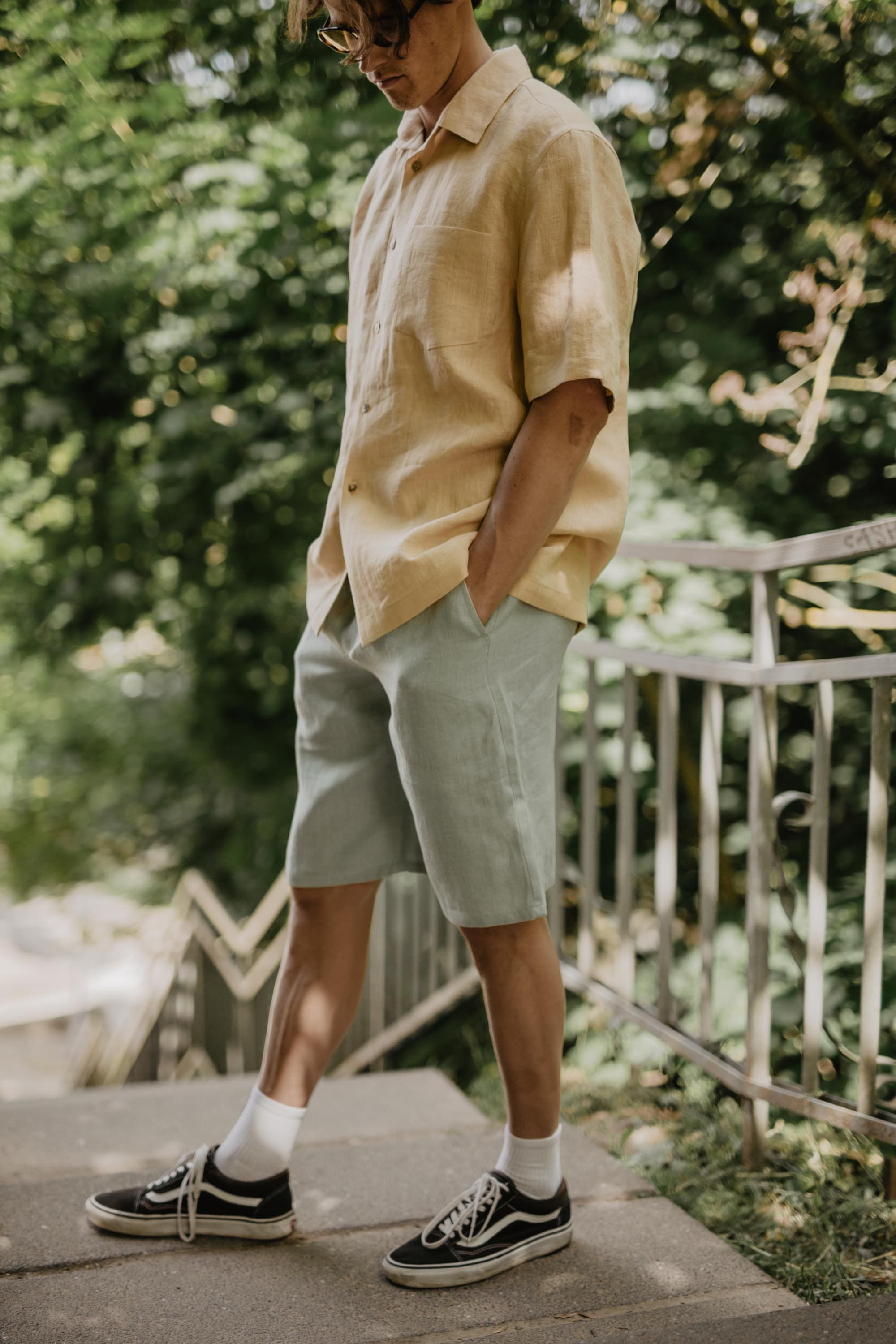 AmourLinen Linen shorts Classic linen shorts HERMES Classic linen shorts HERMES | AmourLinen | Linen Clothing