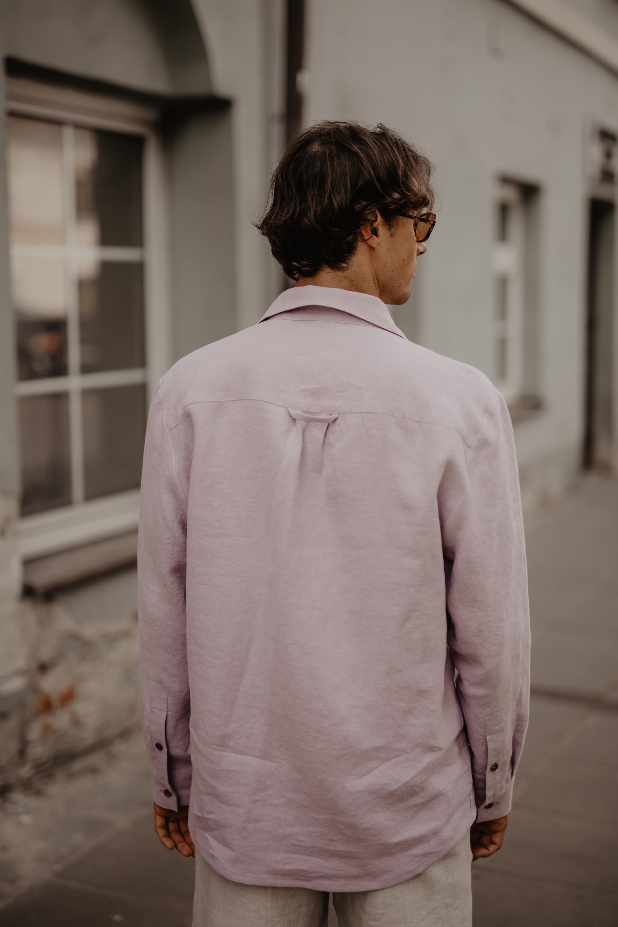 Hector classic linen shirt in Dusty Rose