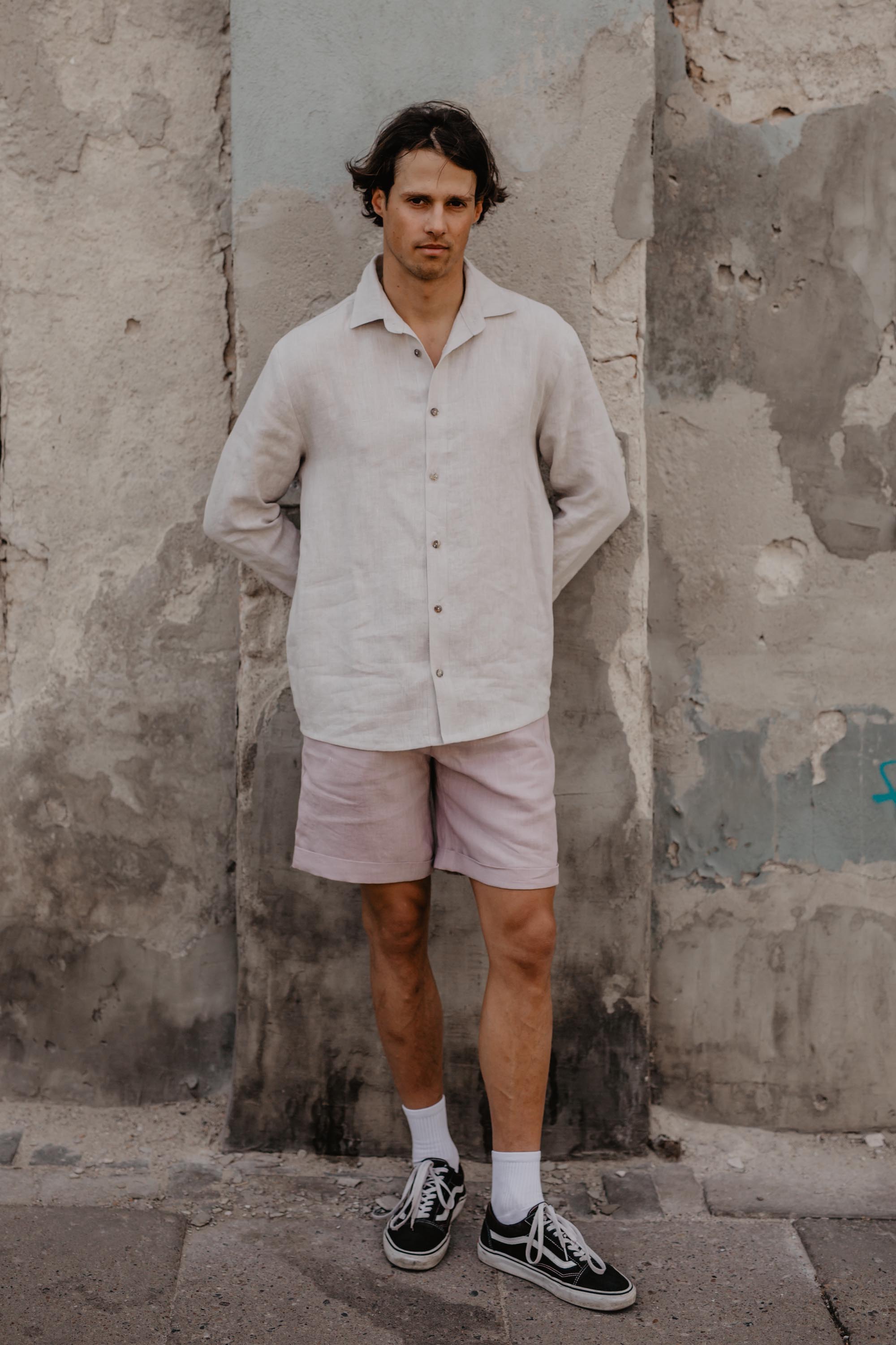 Hector classic linen shirt in Cream
