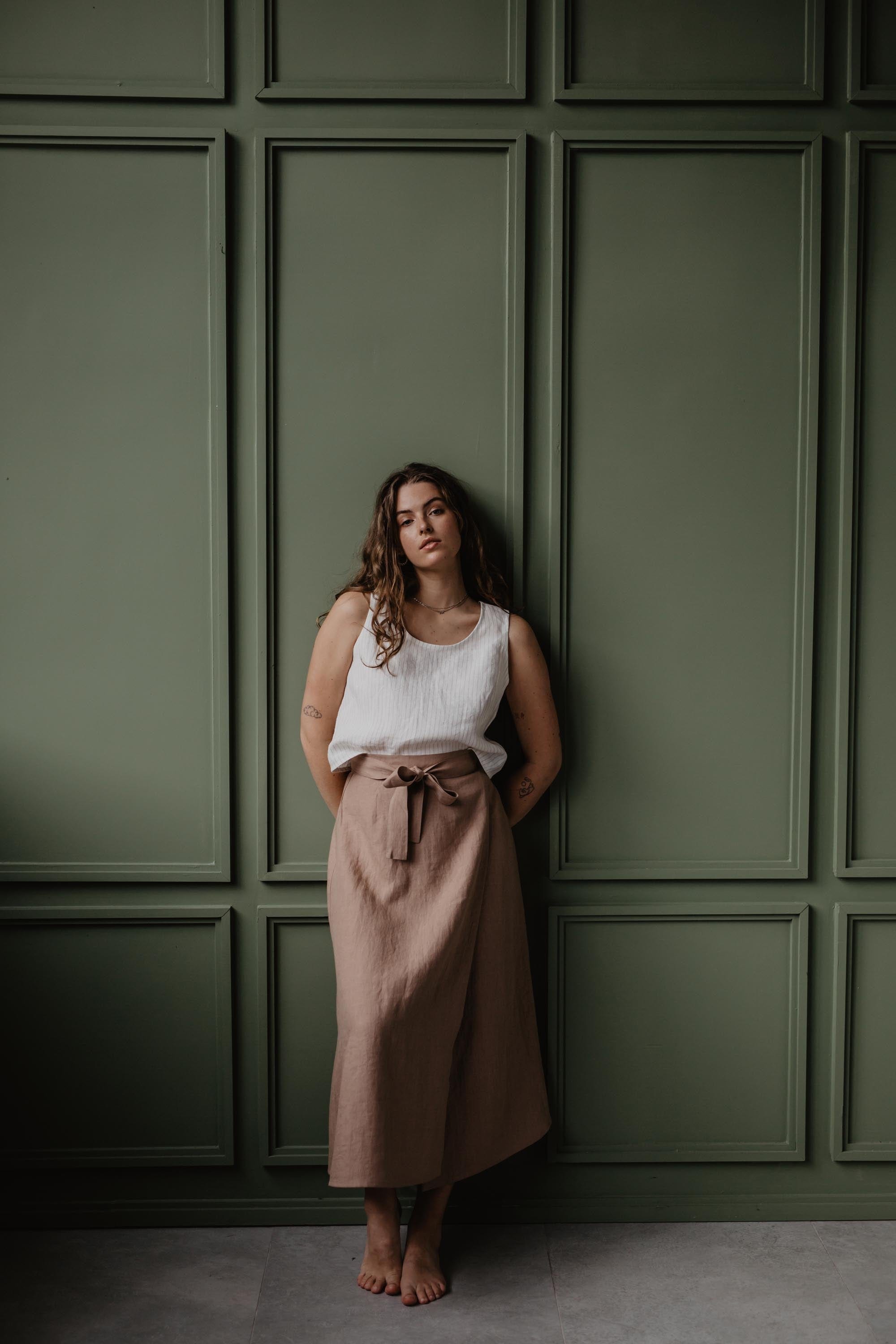 AmourLinen Linen skirt Linen wrap skirt IRIS Linen wrap skirt IRIS | AmourLinen | Linen Clothing