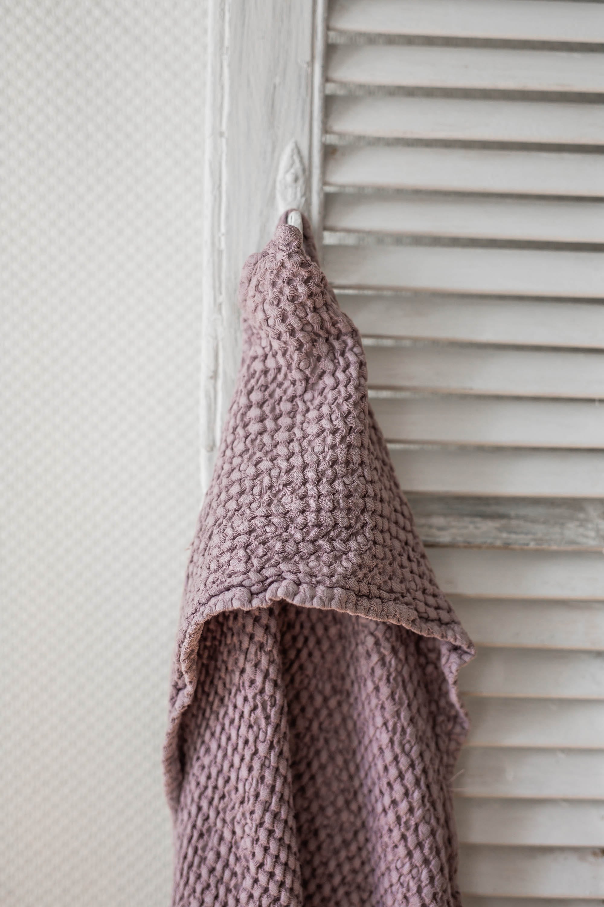 Dusty Rose Hooded Baby Linen Towel By AmourLinen