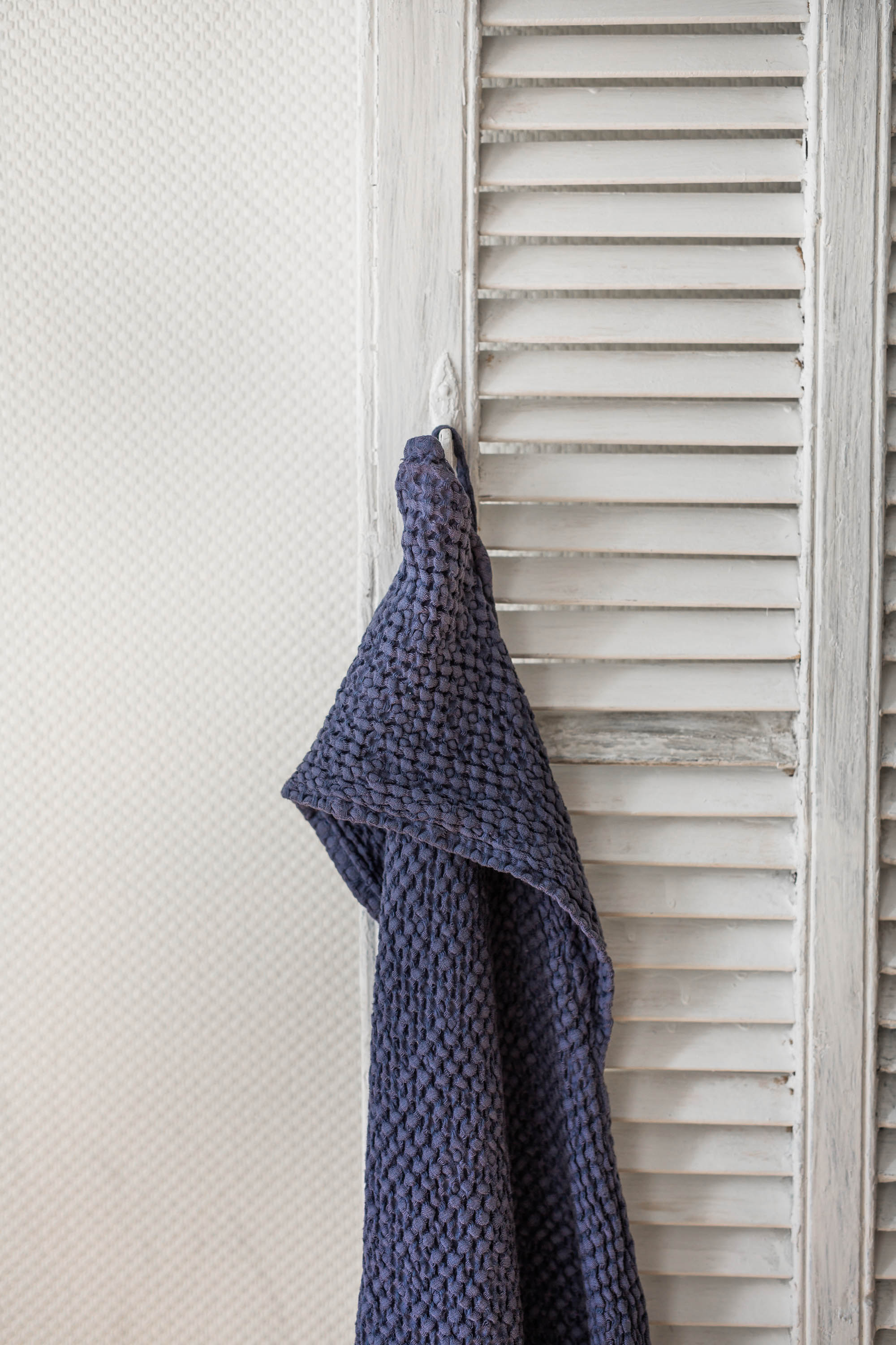 Blue Hooded Baby Linen Towel By AmourLinen