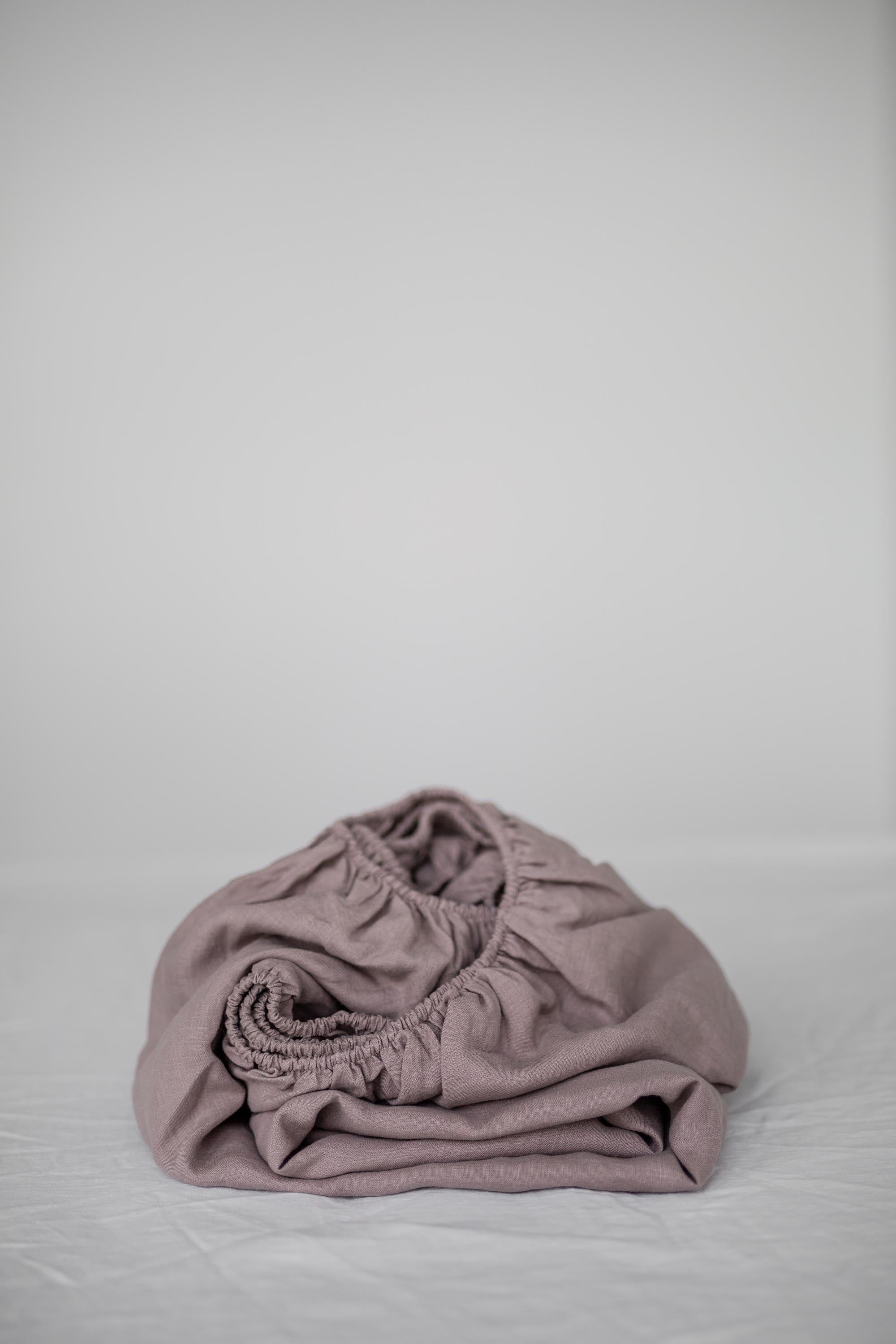 Linen Fitted Sheets In Rosy Brown By AmourlInen
