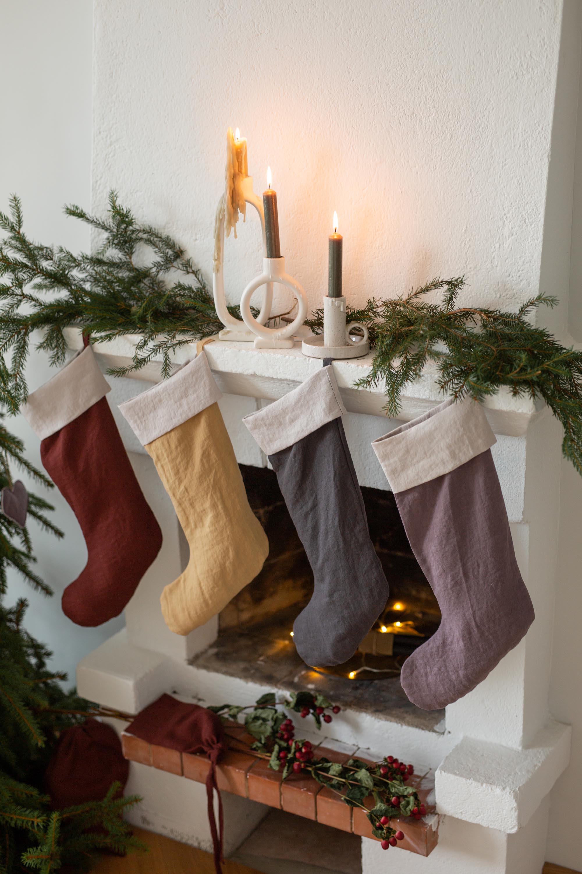 AmourLinen Christmas Linen Christmas stocking Linen Christmas stocking | AmourLinen