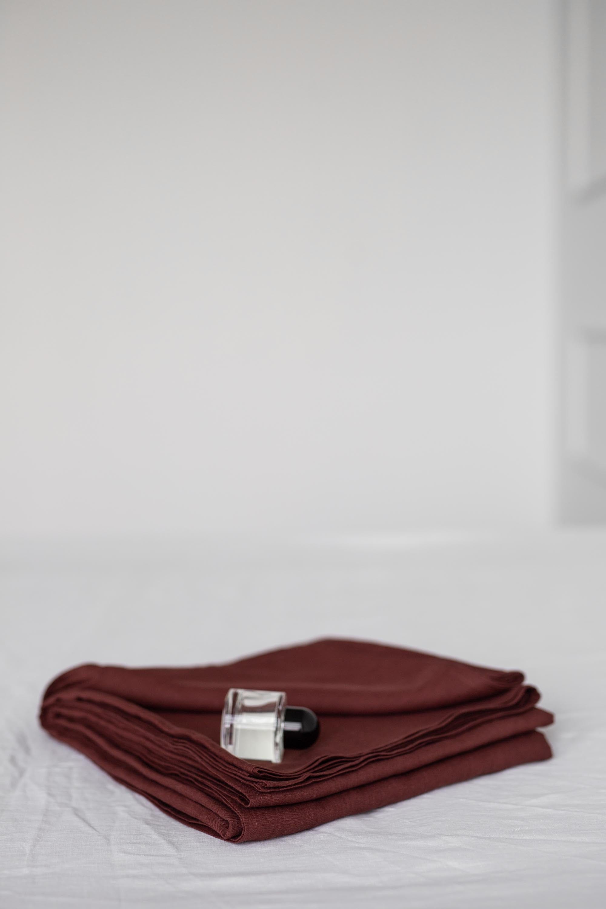 Terracotta Linen Flat Sheet By AmourLinen