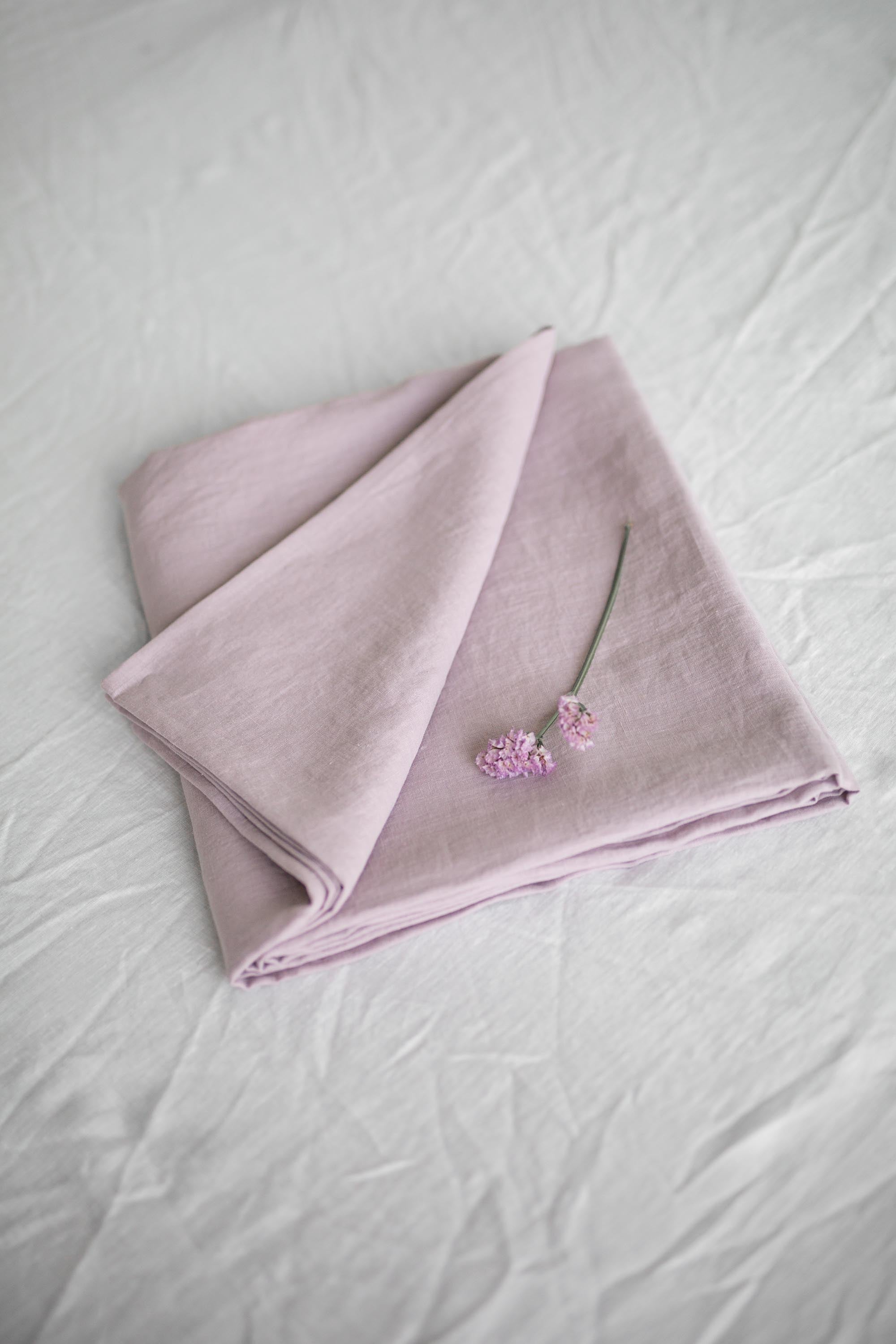 Dusty Rose Linen Flat Sheet By AmourlInen