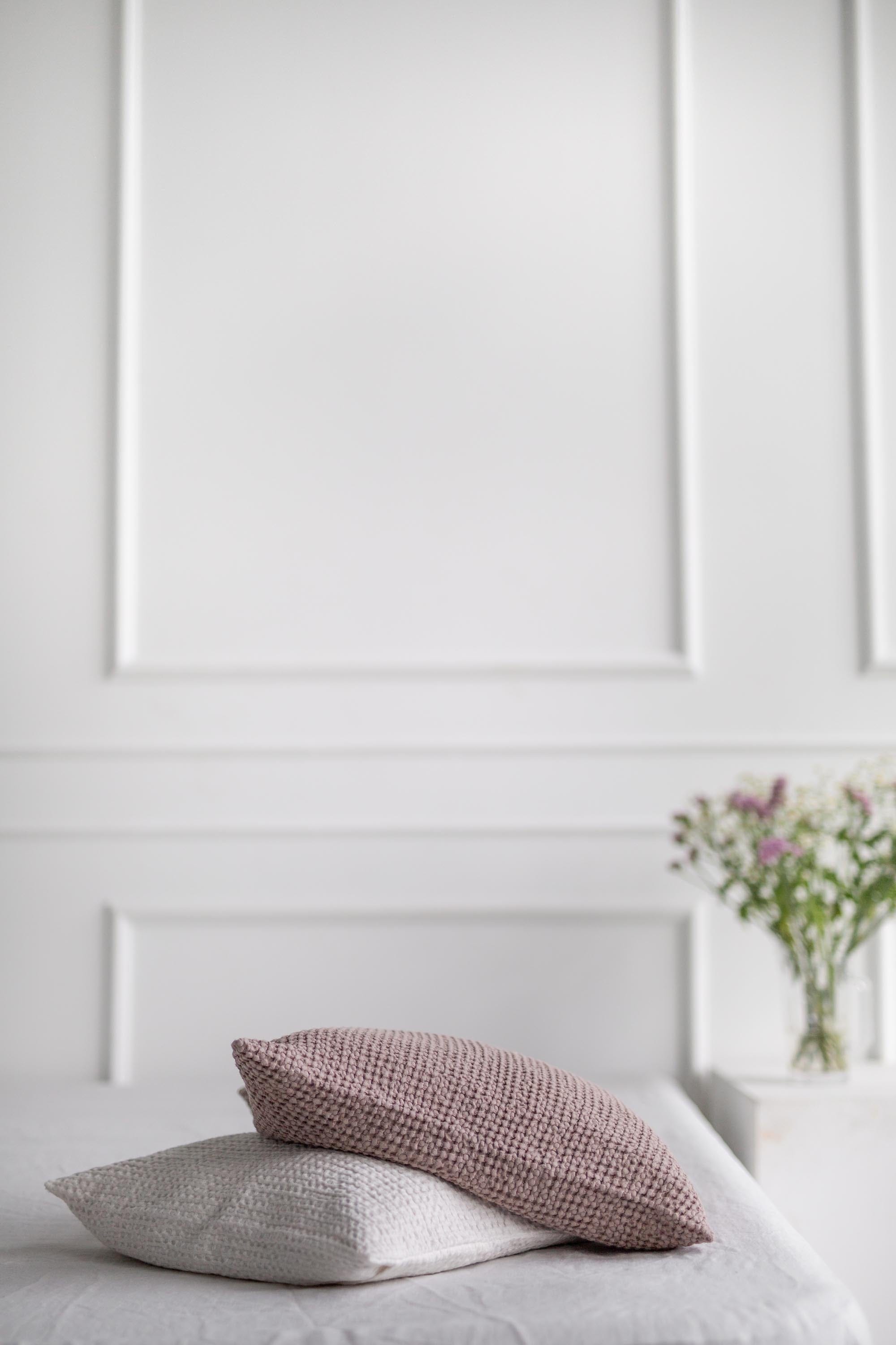 Linen waffle pillowcase