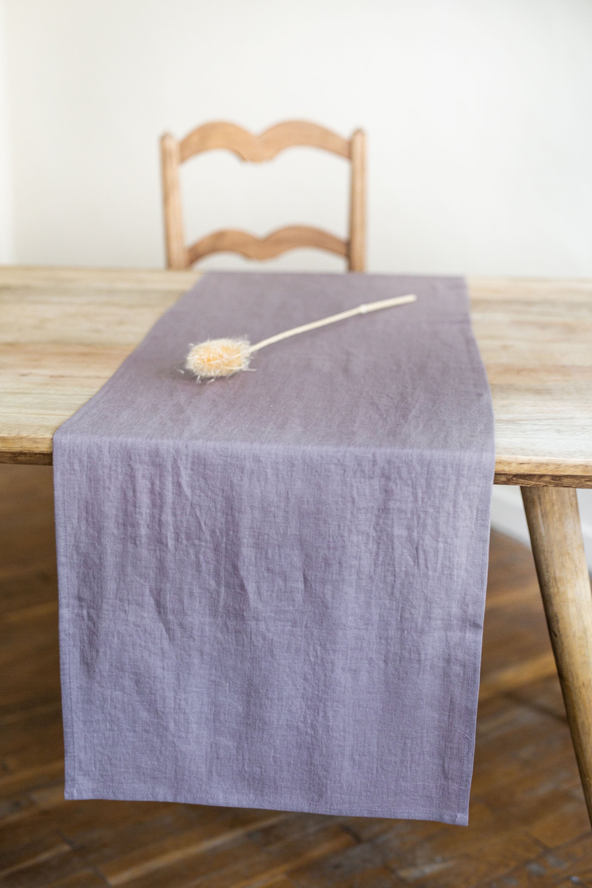 Dusty Lavender Table Runner On A Dinner Table By AmourLinen
