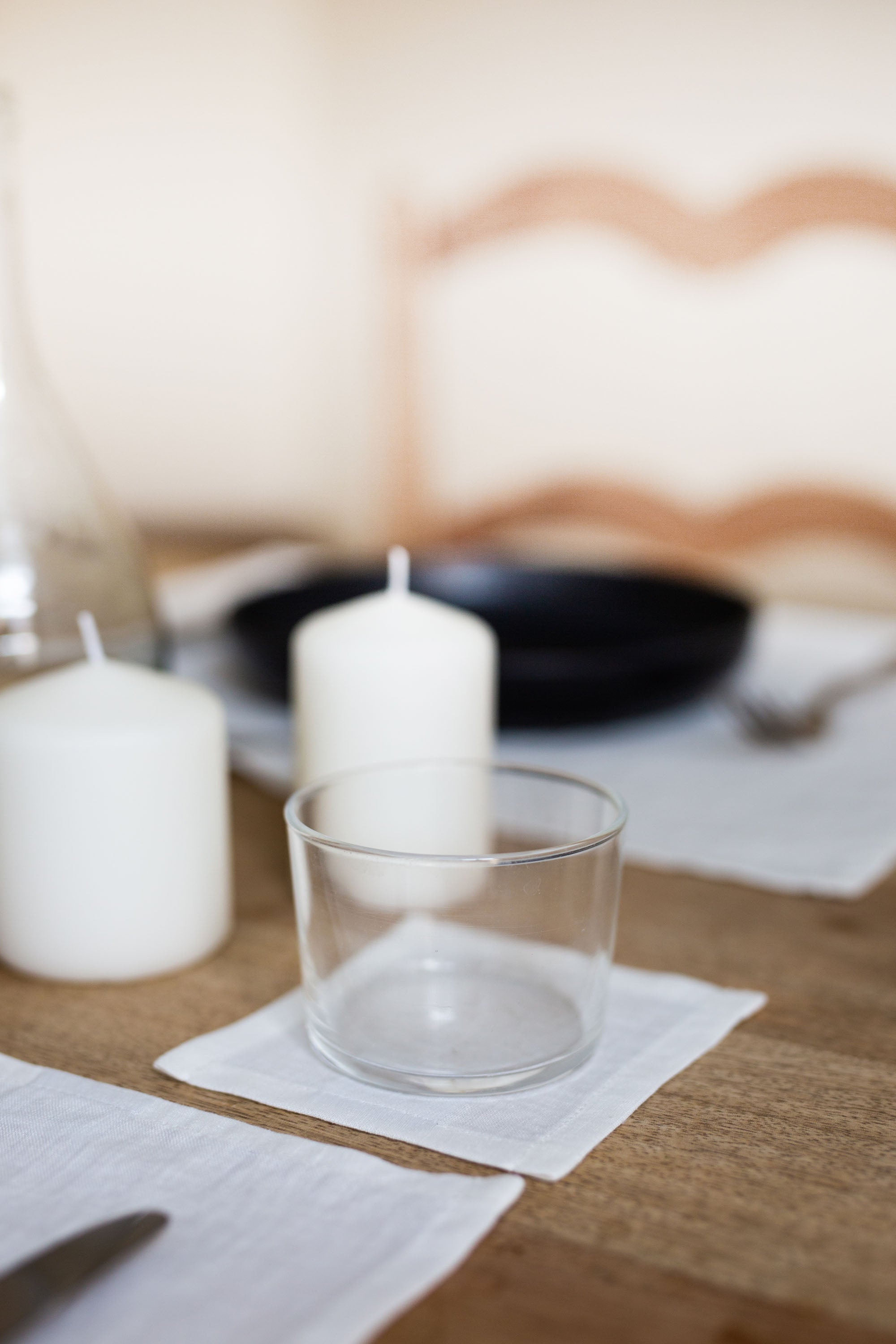 Set Table With A Focus on White Linen Coaster By AmourlInen