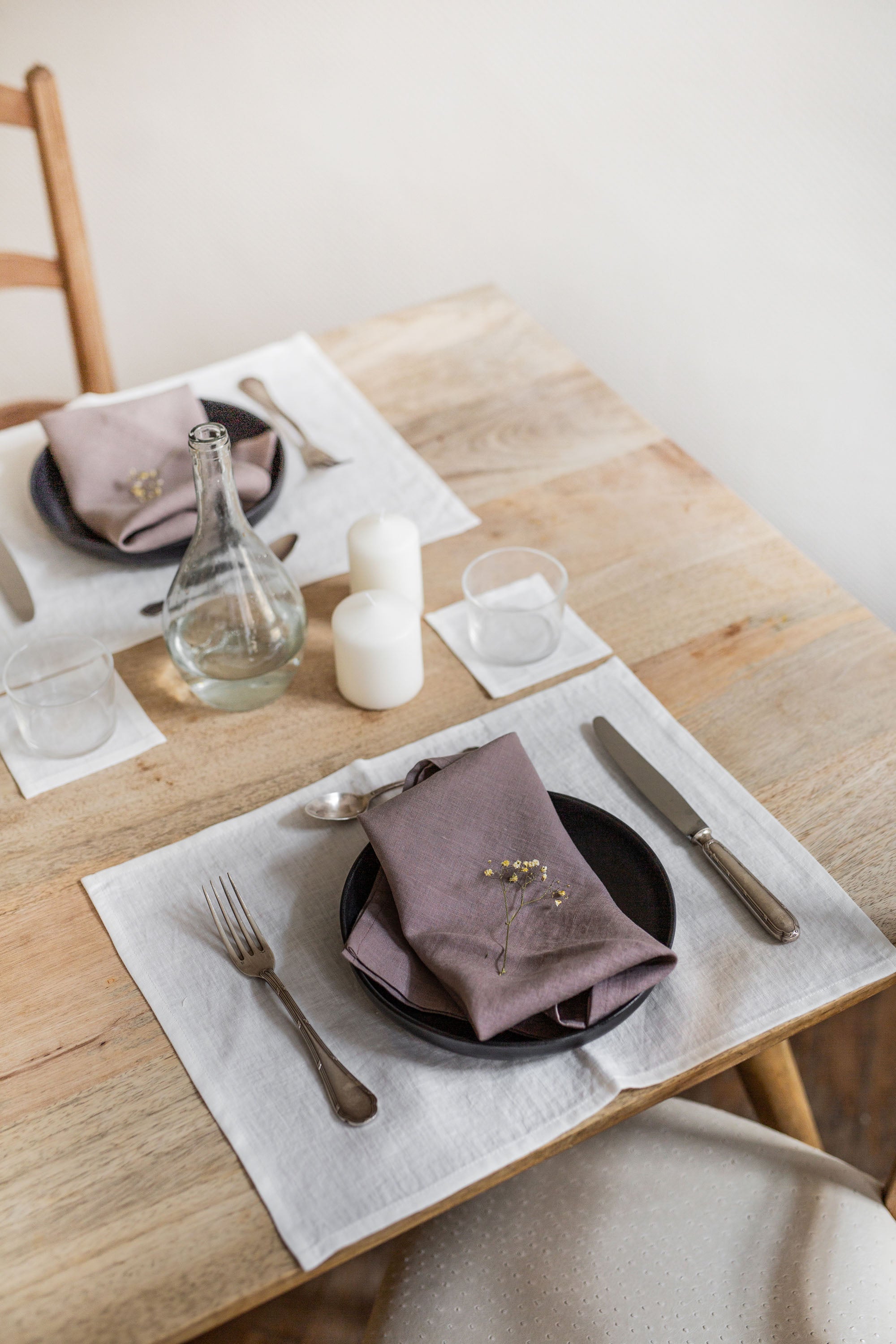 Set Dinner Table With A Cream Linen Placement By AmourlInen
