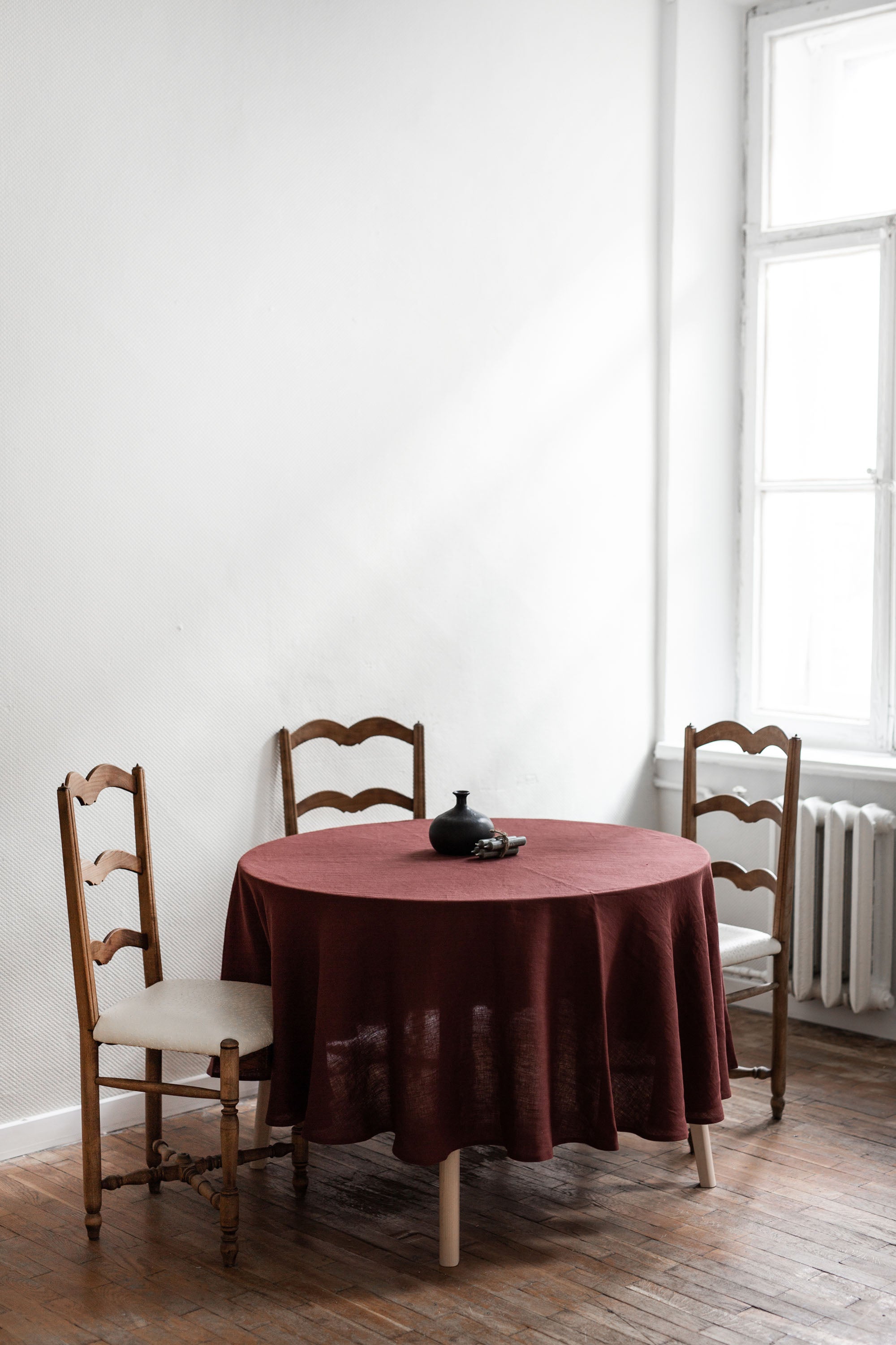 Terracotta Linen Round Tablecloth By AmourlInen