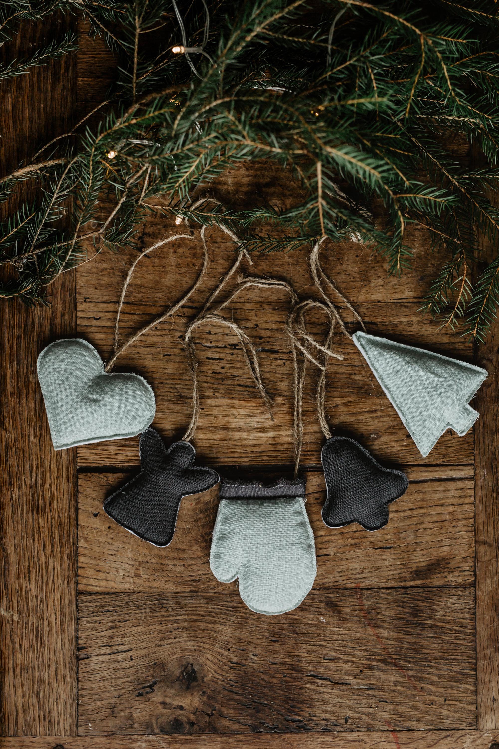 Linen Christmas Tree Decorations Created From Zero-Waste Collection By AmourLInen